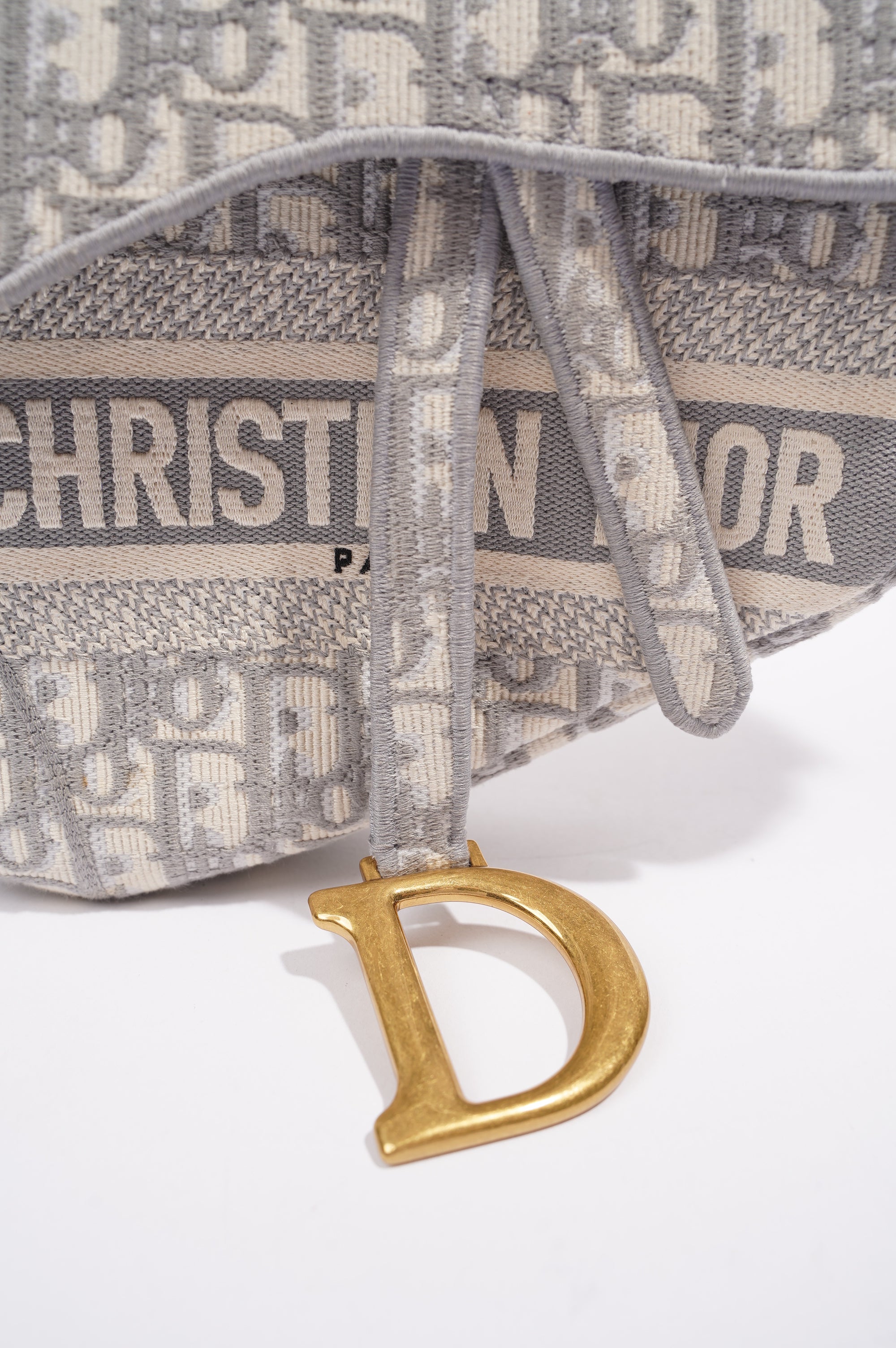 Christian Dior Womens Saddle Bag Grey