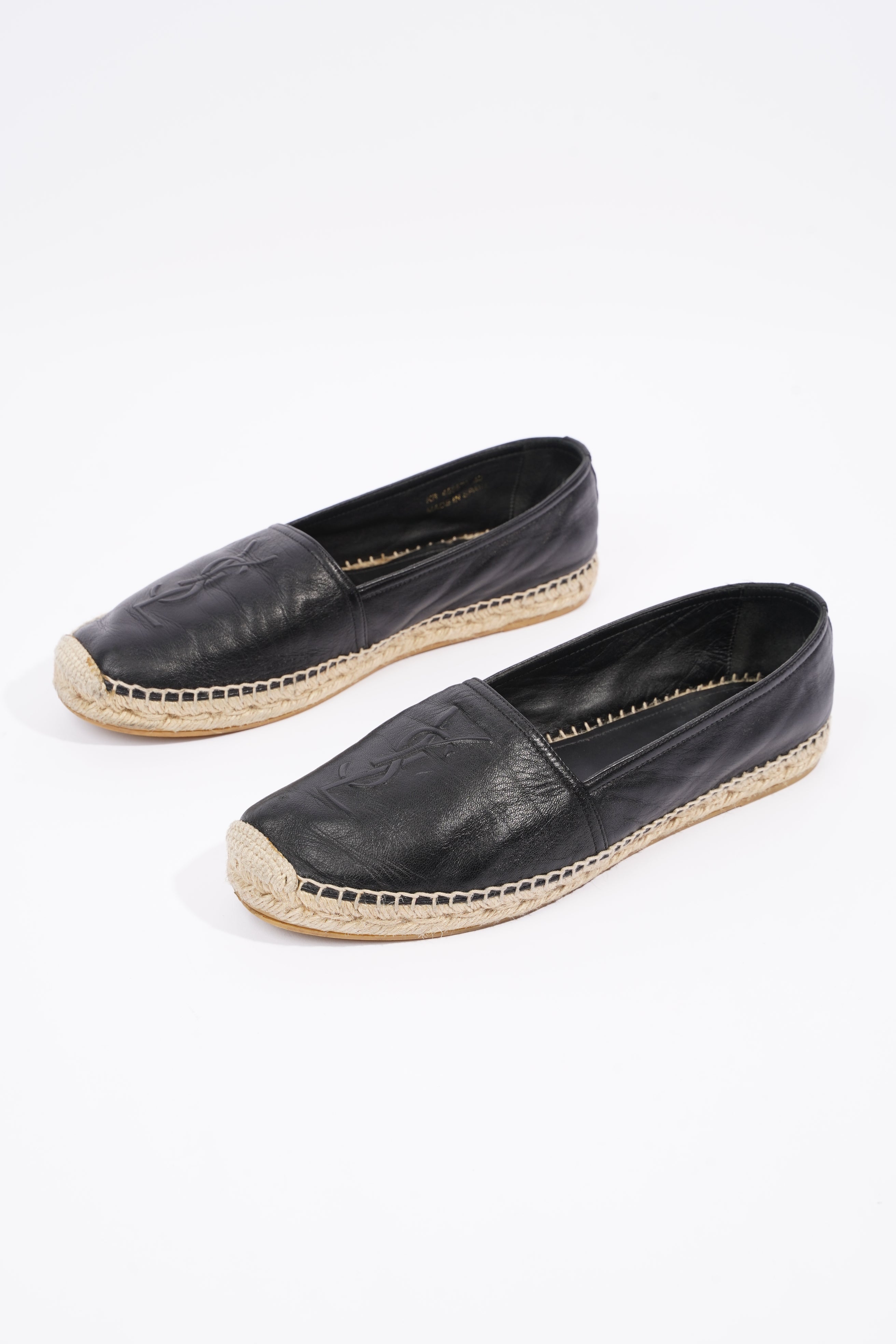 Saint Laurent Womens Espadrille Nappa Nero Black / Leather EU 40 / UK 7