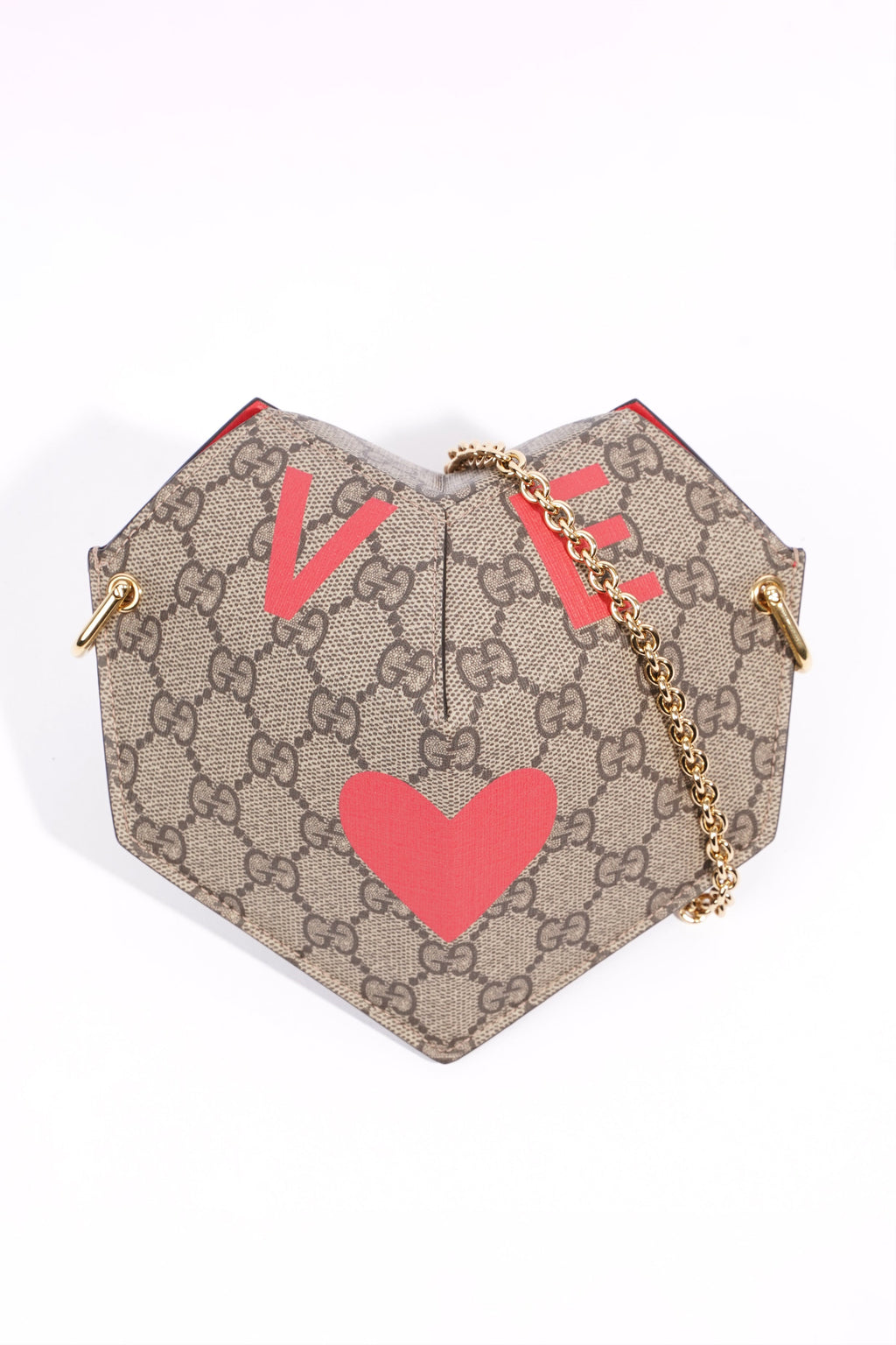 Gucci Small Heart Mini Chain Bag Supreme / Red