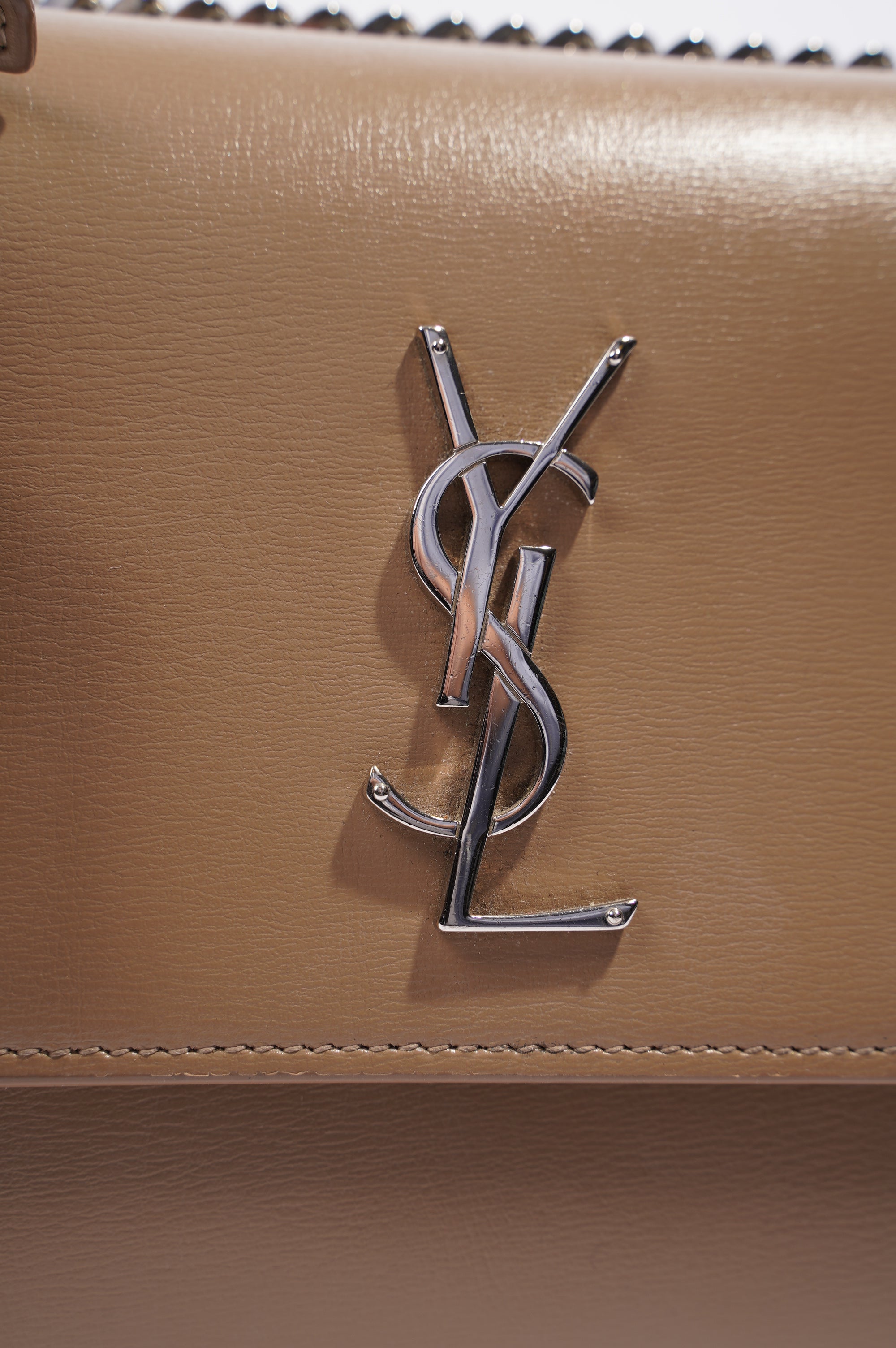 Saint Laurent Womens Sunset Chain Bag Dark Beige Medium