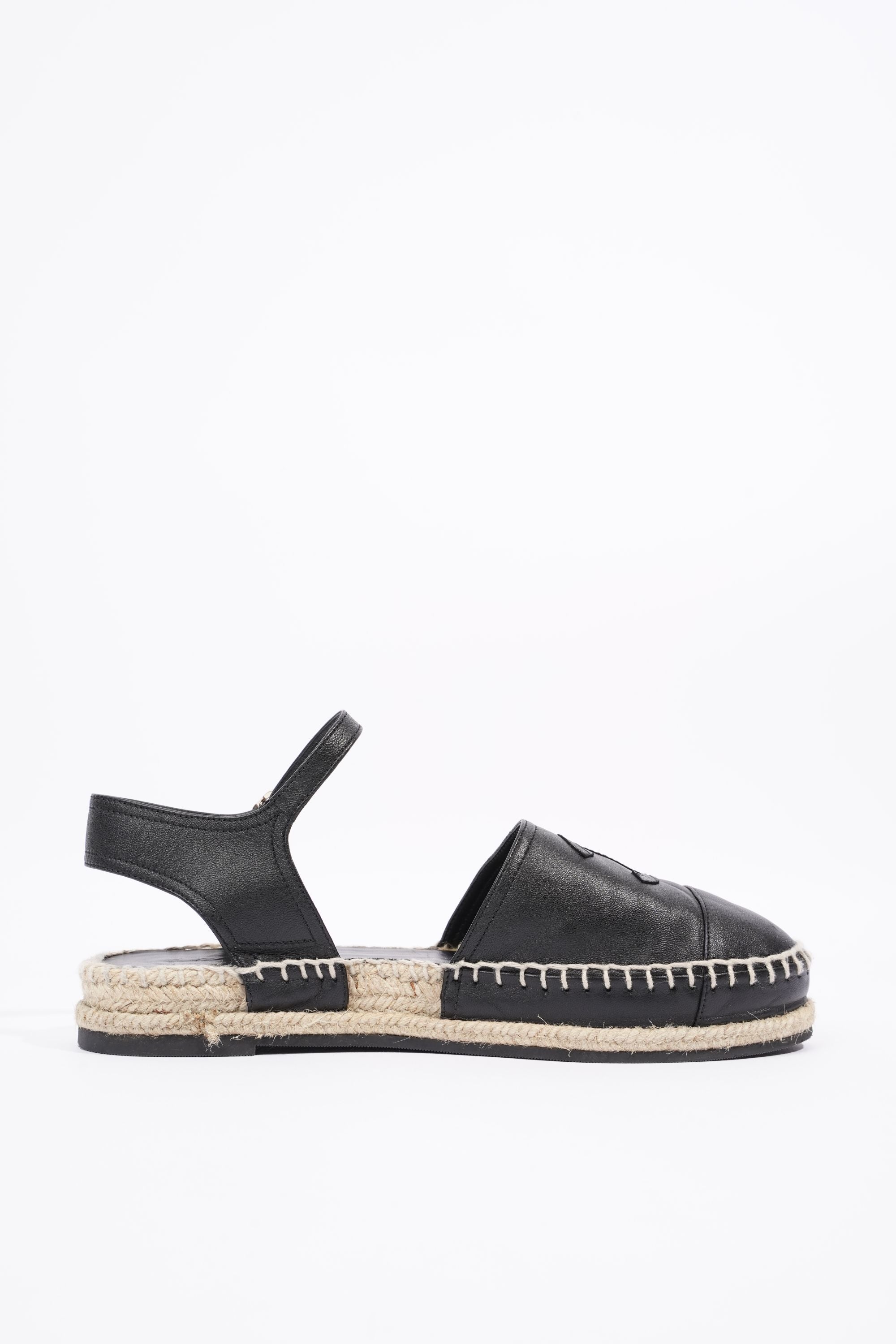 Chanel Womens Strap Espadrilles Black EU 38 / UK 5