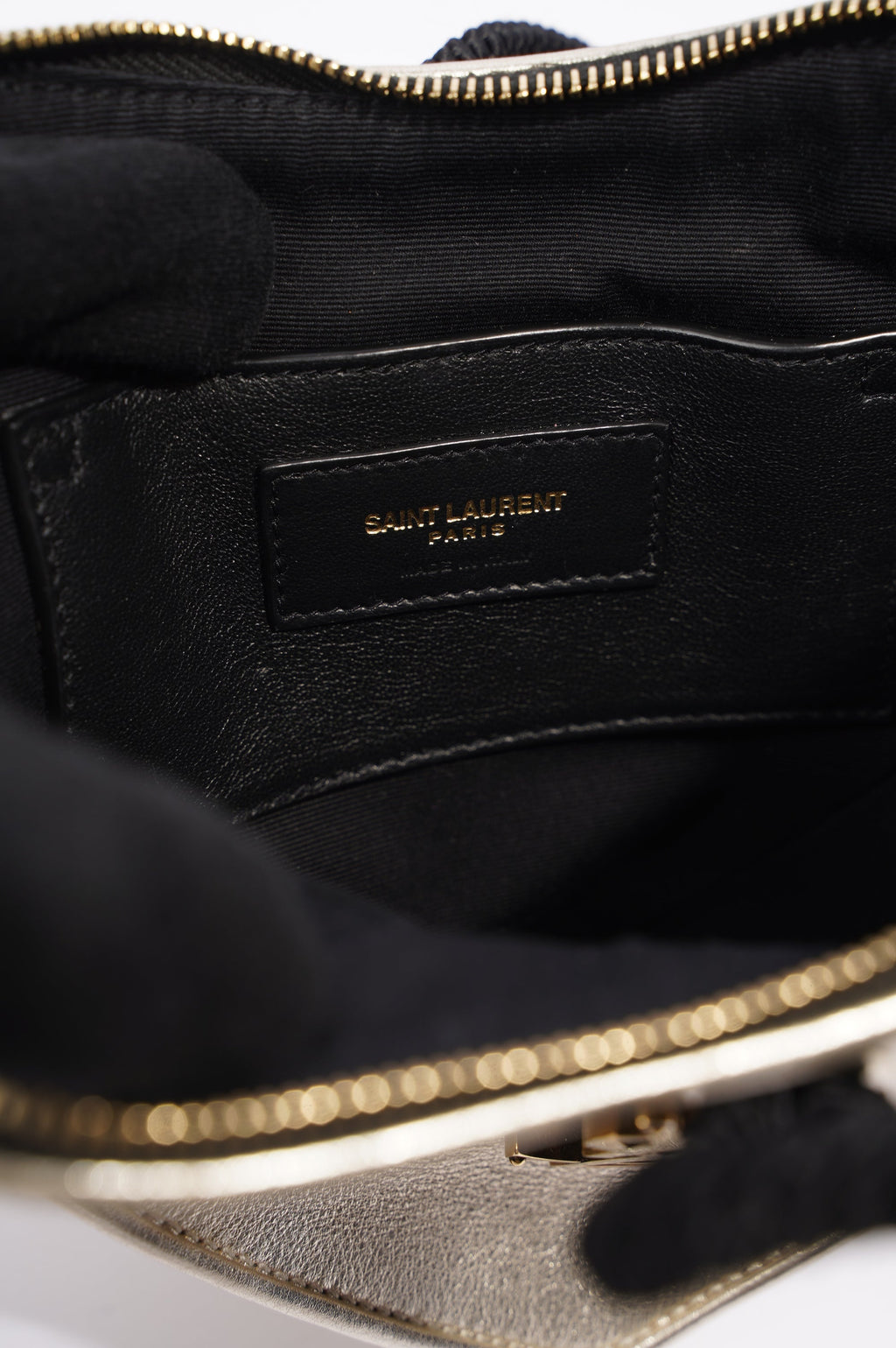 Saint Laurent Womens Heart Clutch Golden Leather