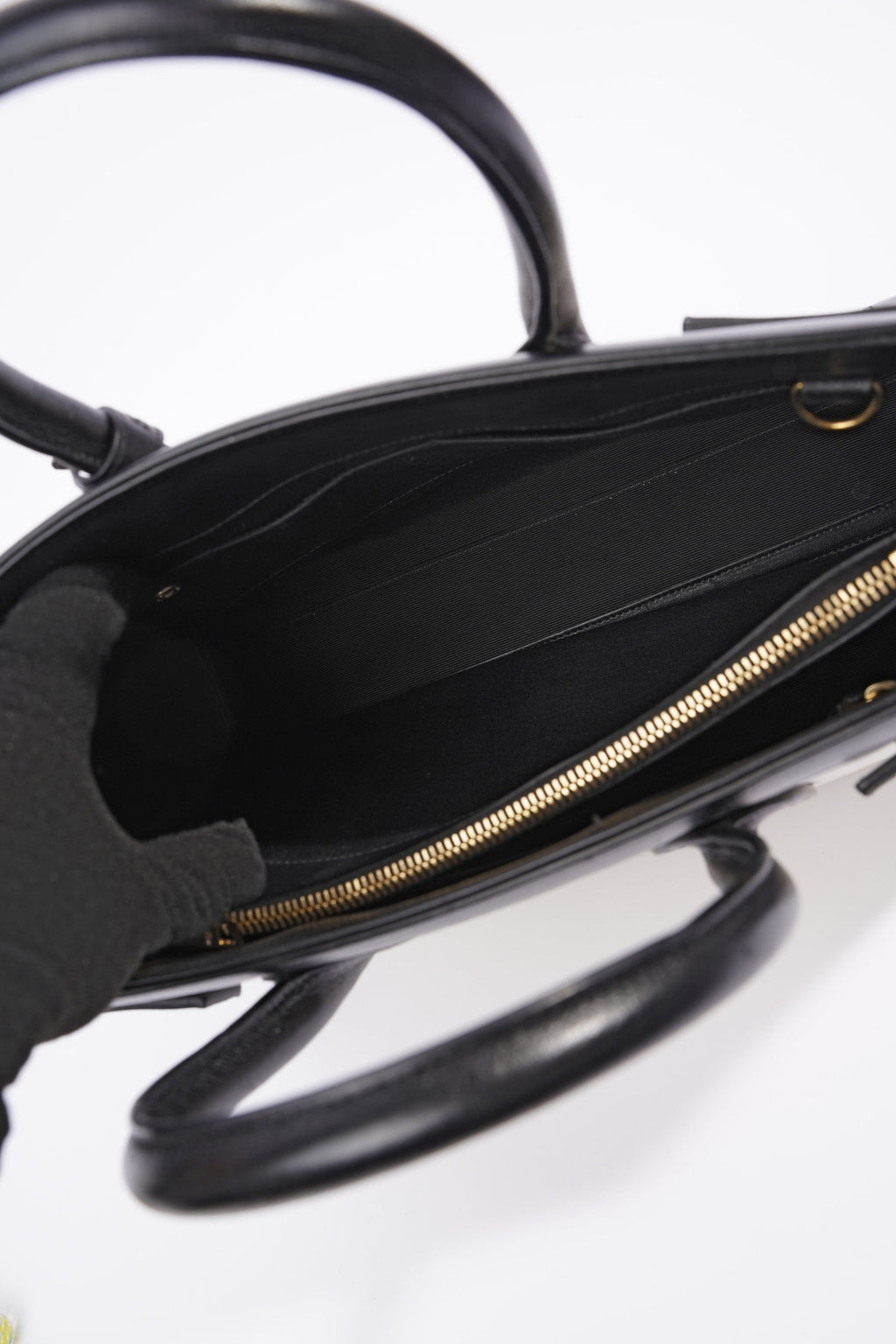 Saint Laurent Sac De Jour Bag Black / White Leather Small