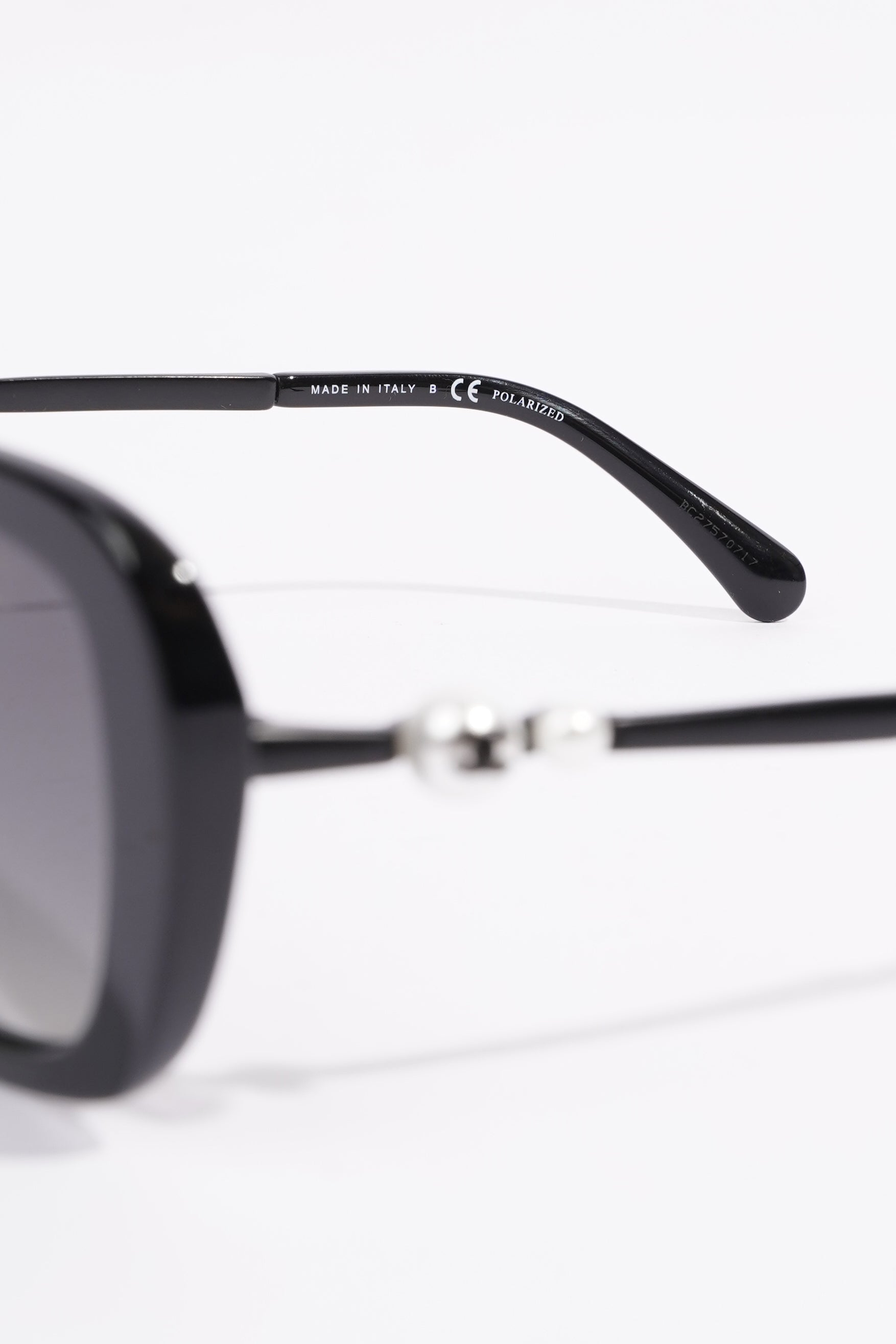 Chanel Womens Pearl CC Sunglasses Black Acetate 140