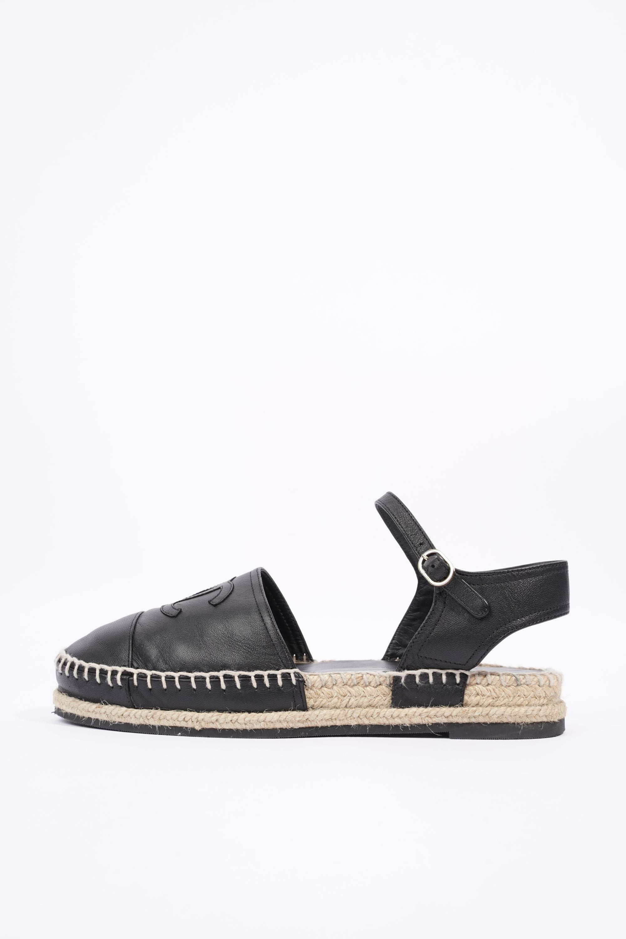 Chanel Womens Strap Espadrilles Black EU 38 / UK 5