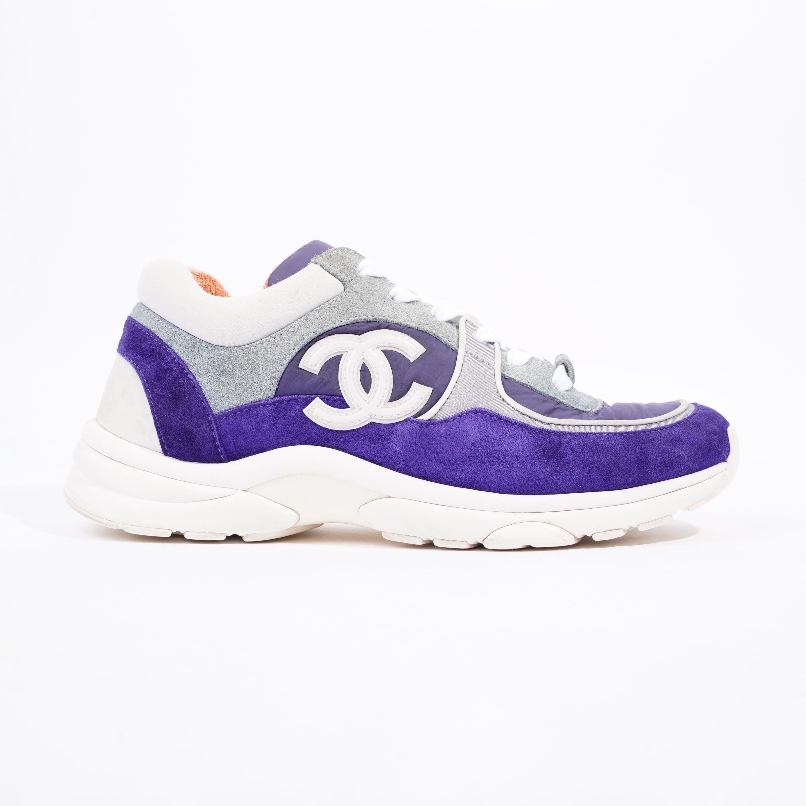 Chanel Womens CC Logo Sneaker Blue / White / Orange EU 39 / UK 6