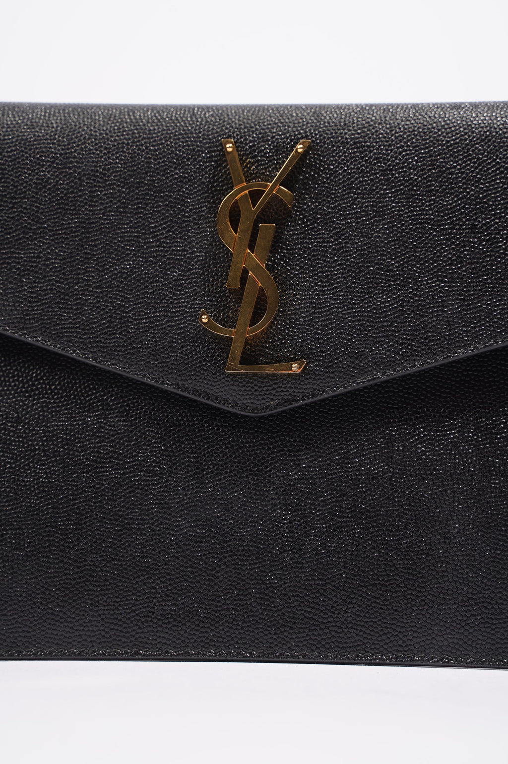 Saint Laurent Womens Uptown Pouch Black / Gold