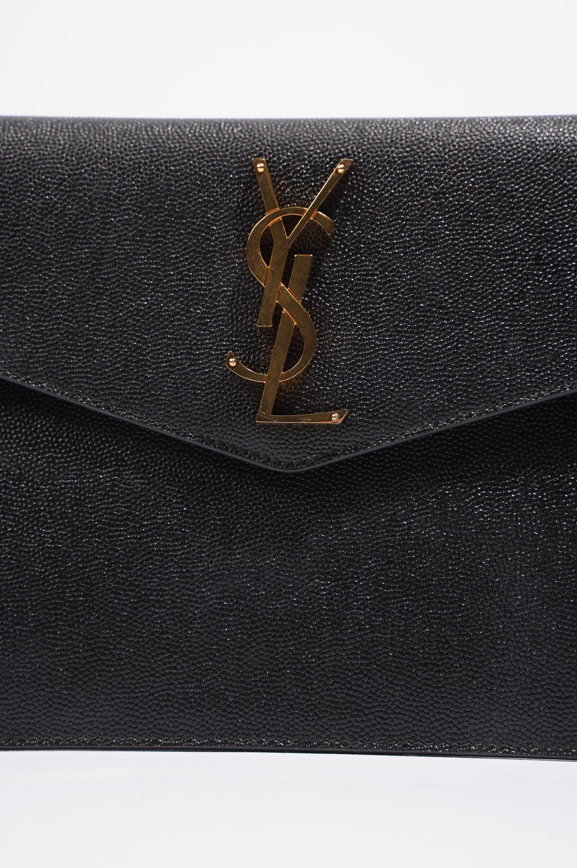 Saint Laurent Womens Uptown Pouch Black / Gold