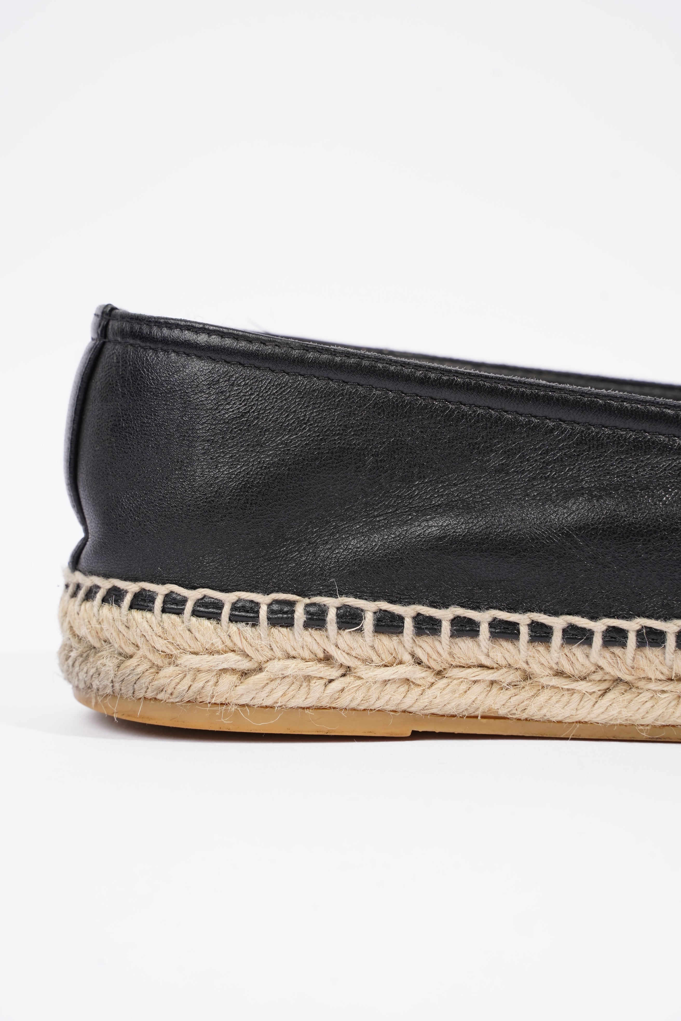 Saint Laurent Womens Espadrille Nappa Nero Black / Leather EU 40 / UK 7