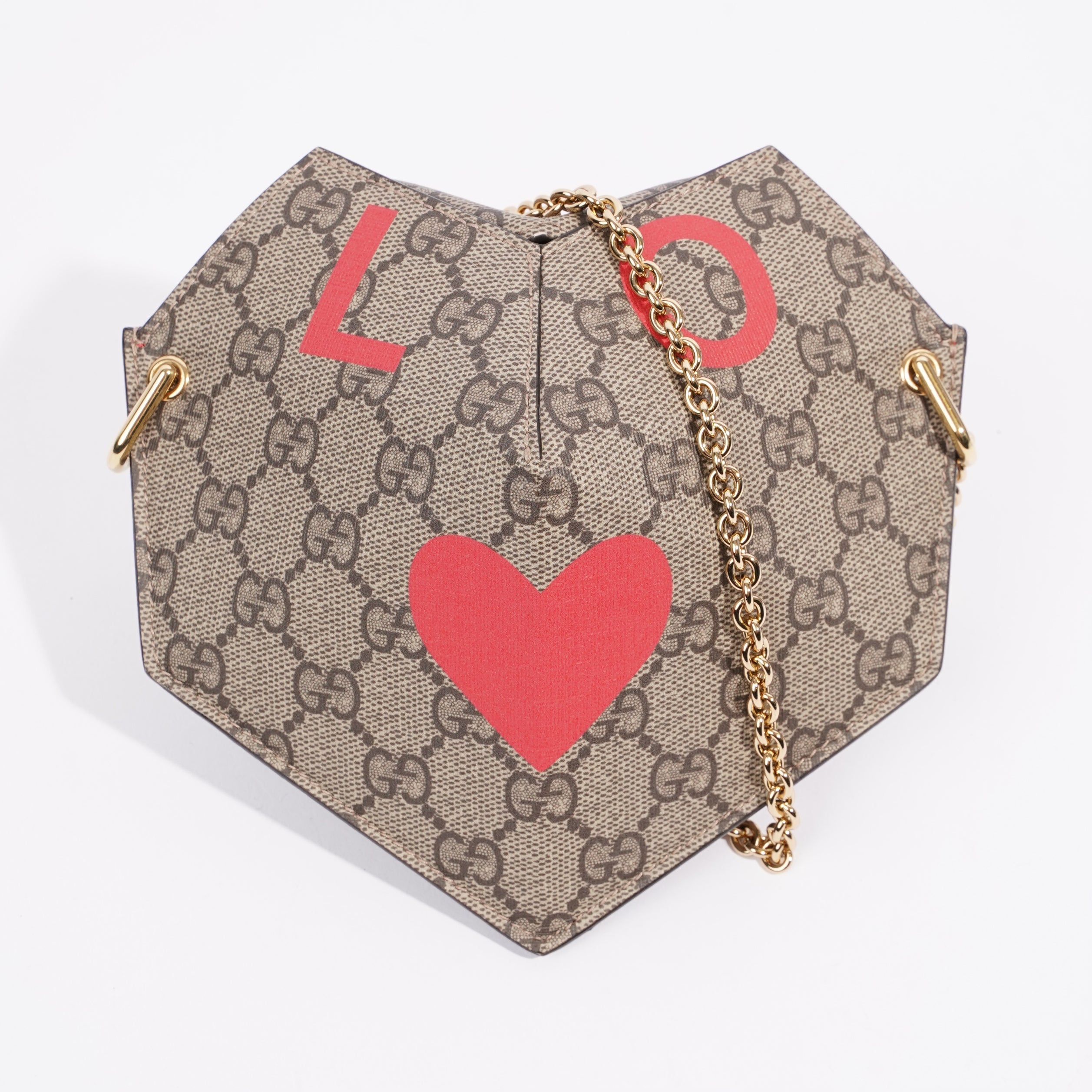 Gucci Small Heart Mini Chain Bag Supreme / Red
