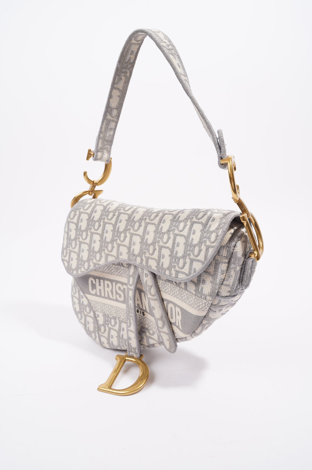 Christian Dior Womens Saddle Bag Grey