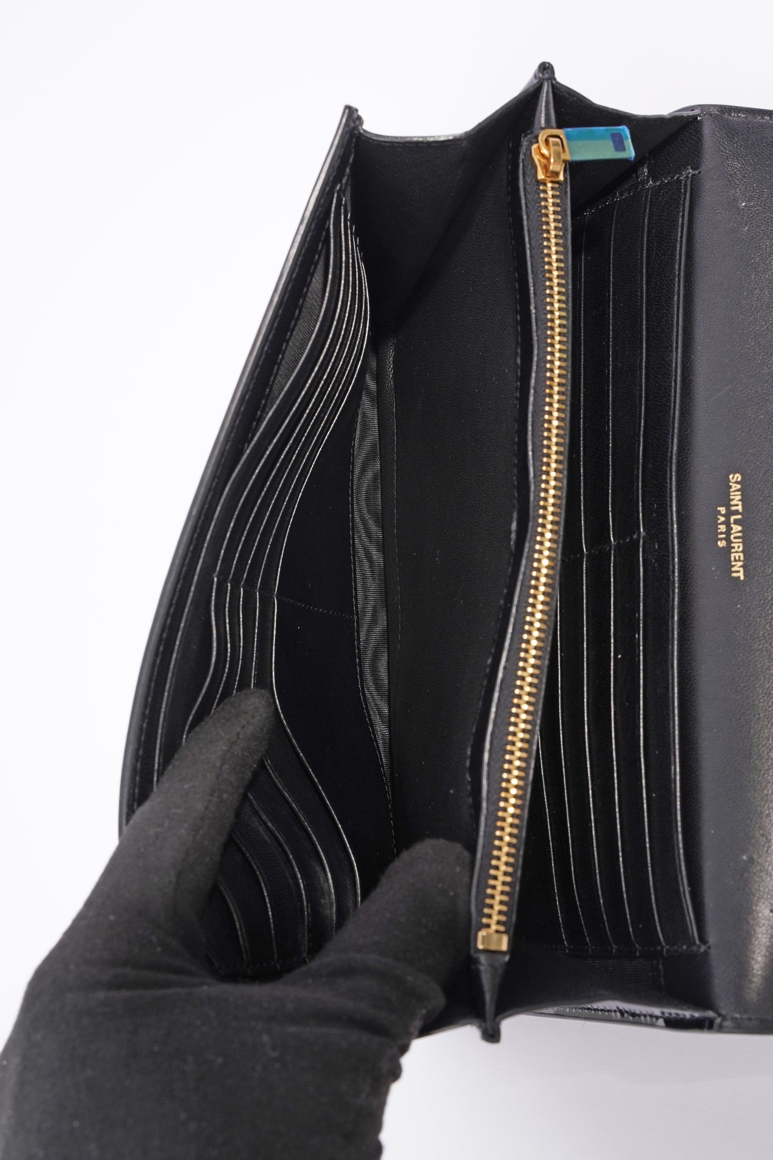 Saint Laurent Kate Black Patent Leather Medium
