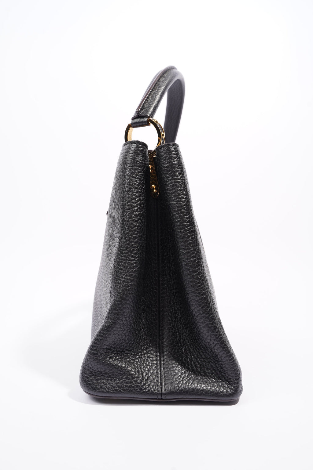 Louis Vuitton Womens Capucines Black Taurillon Leather MM