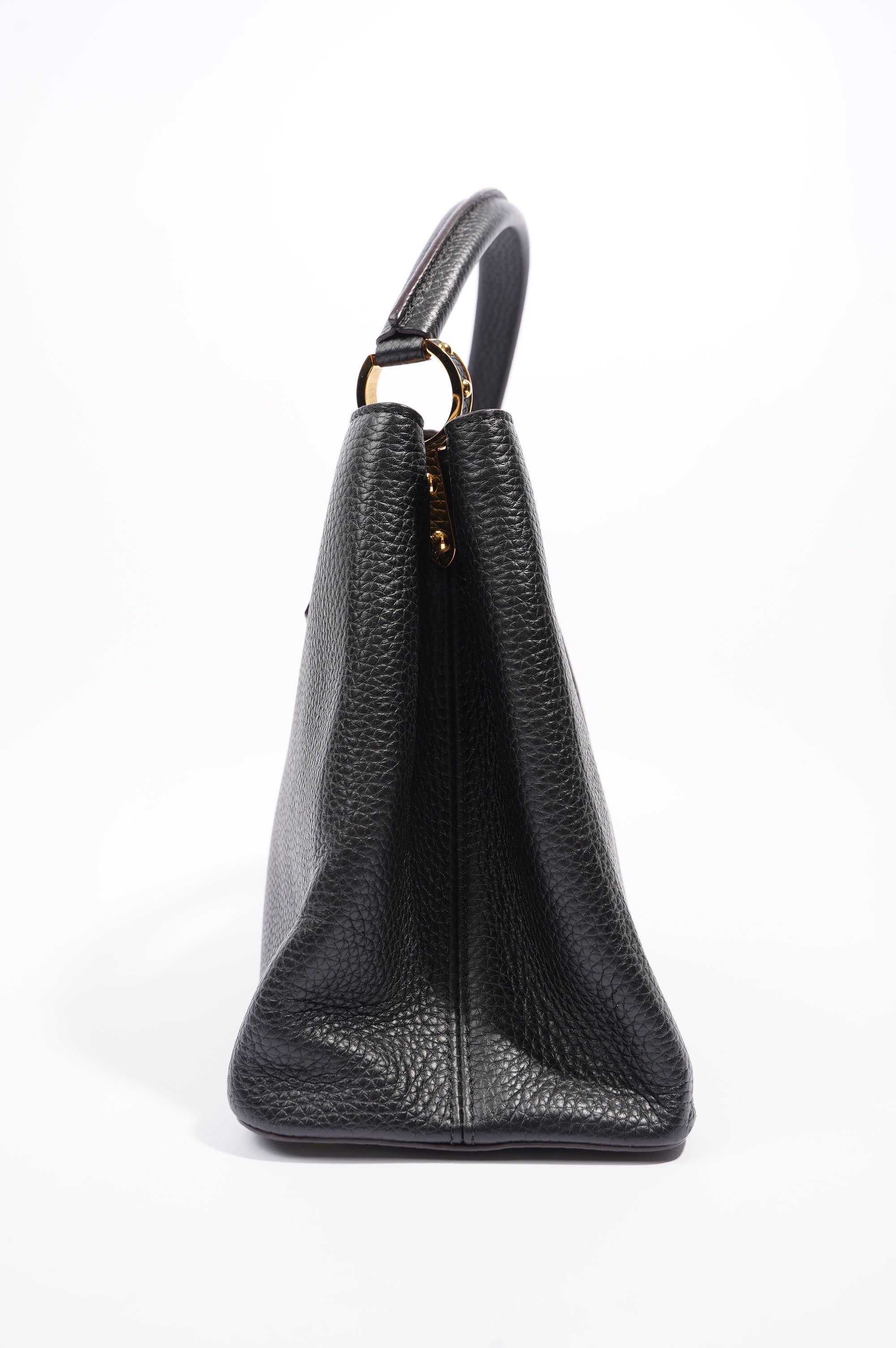 Louis Vuitton Womens Capucines Black Taurillon Leather MM