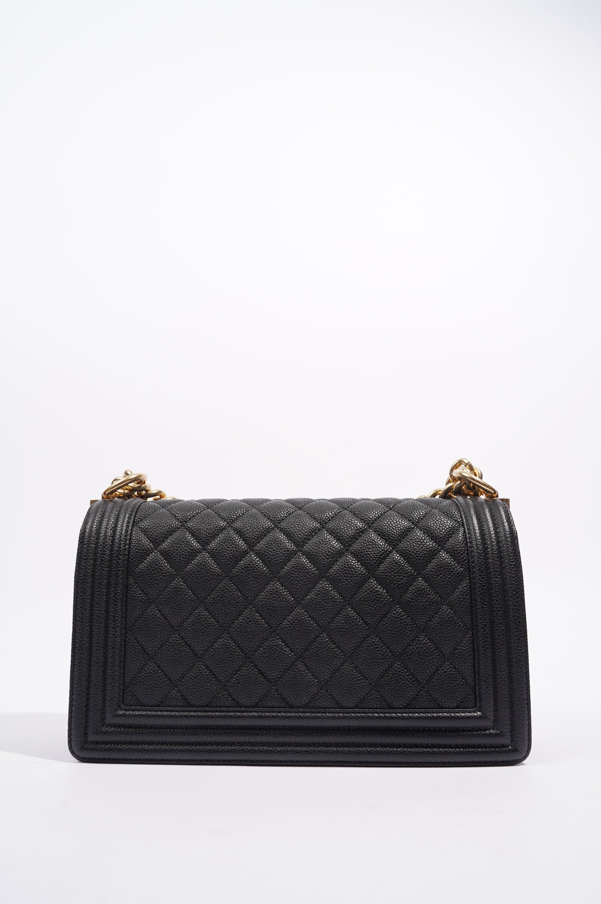 Chanel Womens Boy Bag Black Caviar Medium