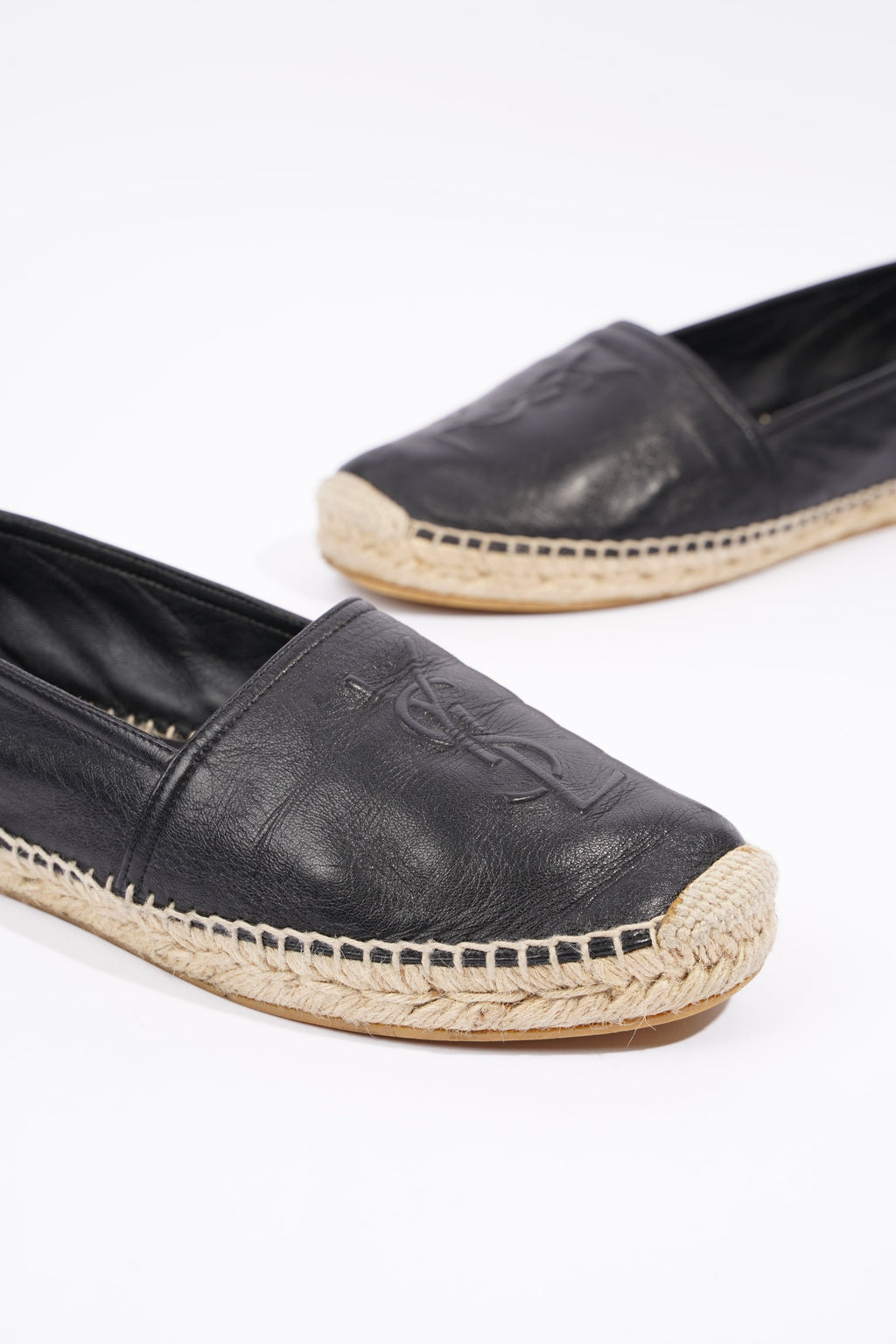 Saint Laurent Womens Espadrille Nappa Nero Black / Leather EU 40 / UK 7