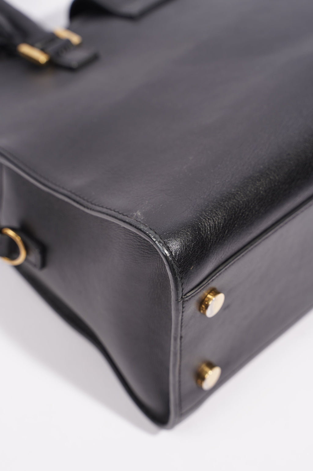 Saint Laurent Womens Cabas Black / Gold Small