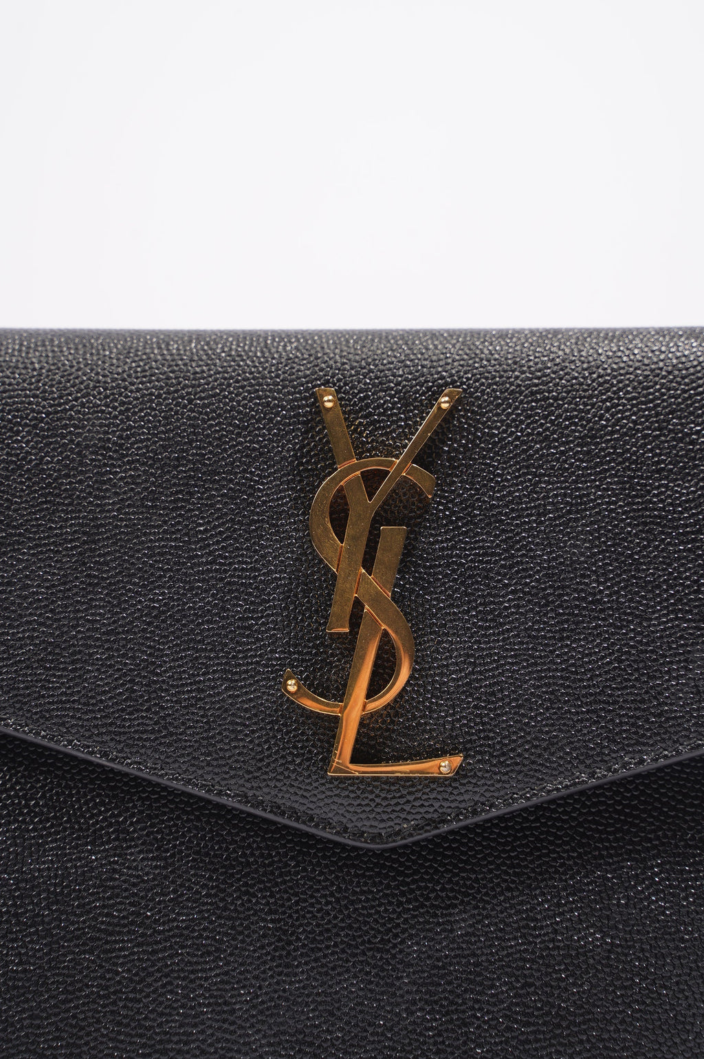 Saint Laurent Womens Uptown Pouch Black / Gold