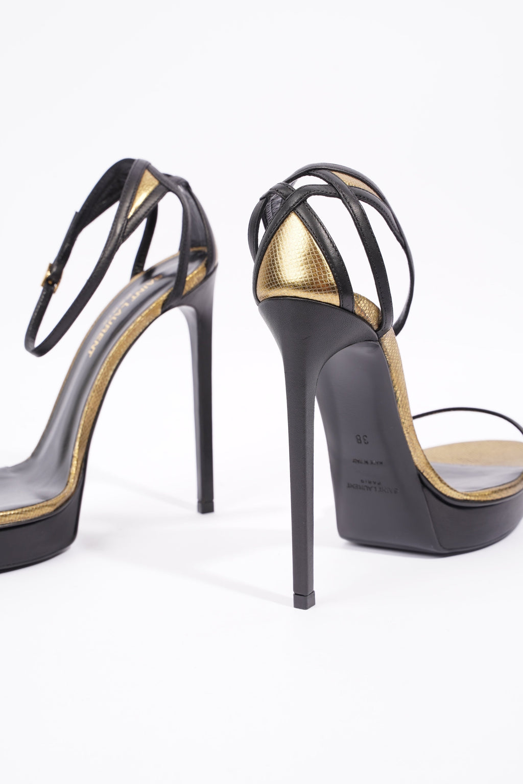Saint Laurent Womens Janis 105 Gold / Black EU 38 / UK 5