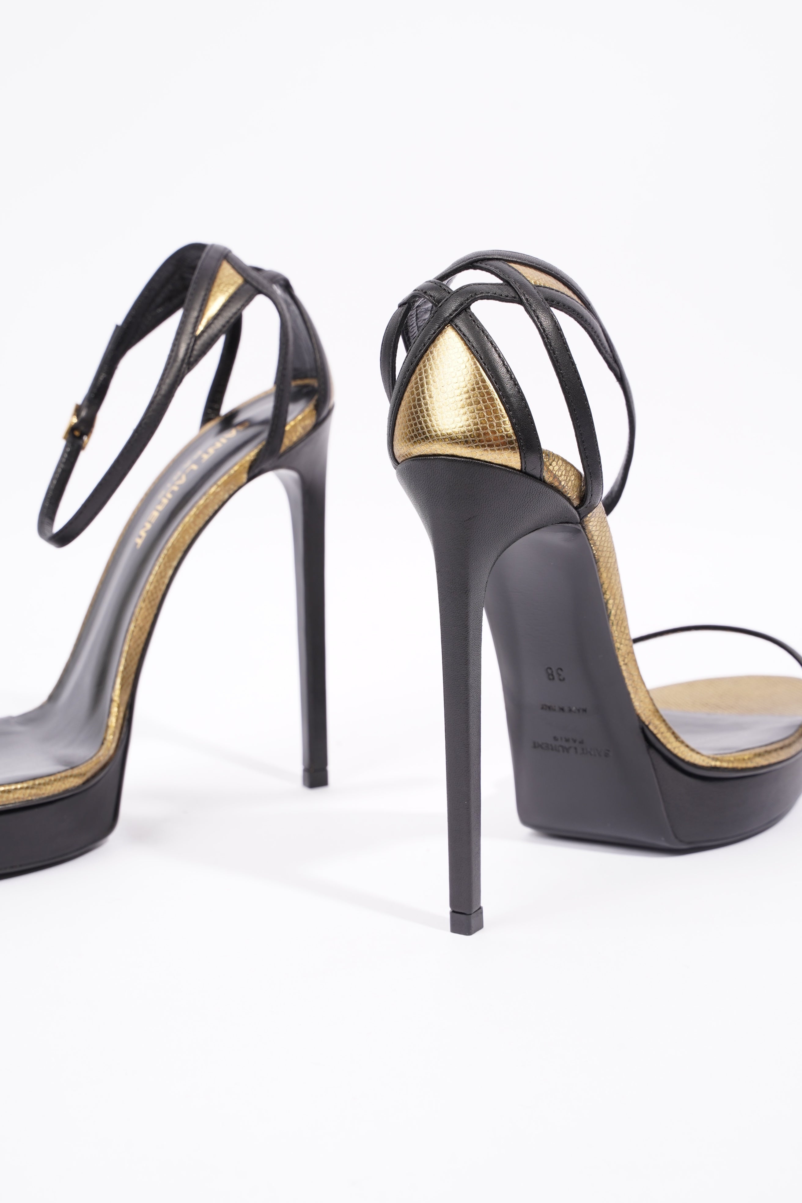 Saint Laurent Womens Janis 105 Gold / Black EU 38 / UK 5
