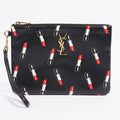 Saint Laurent Womens Lipstick Pouch Black Leather