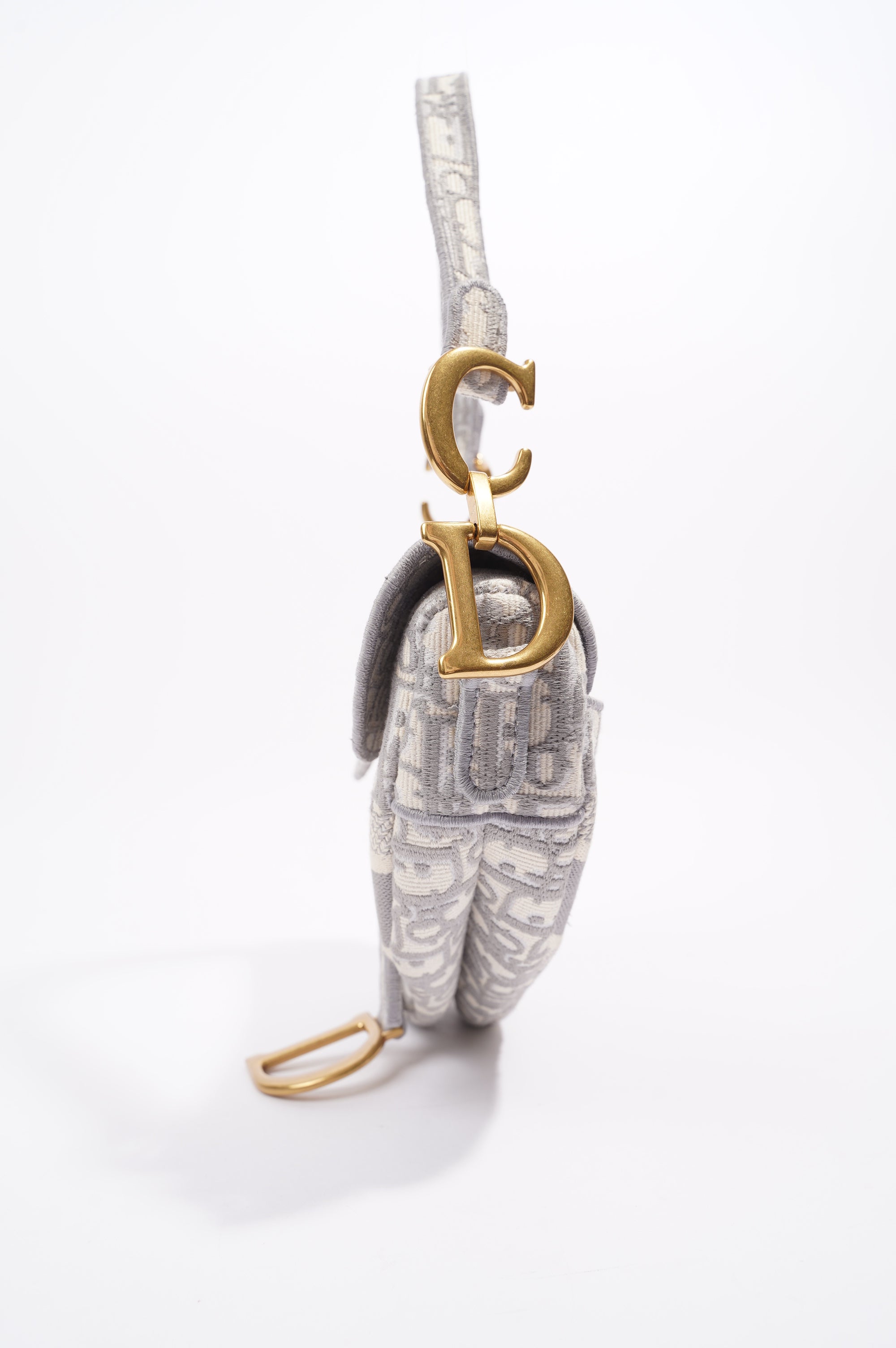 Christian Dior Womens Saddle Bag Grey