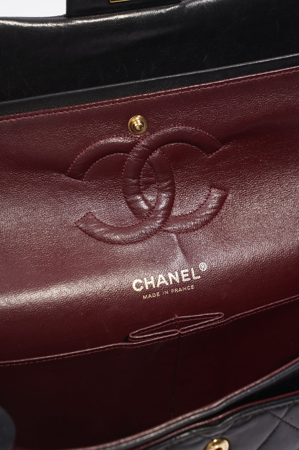 Chanel Lambskin Classic Double Flap Black Leather Medium