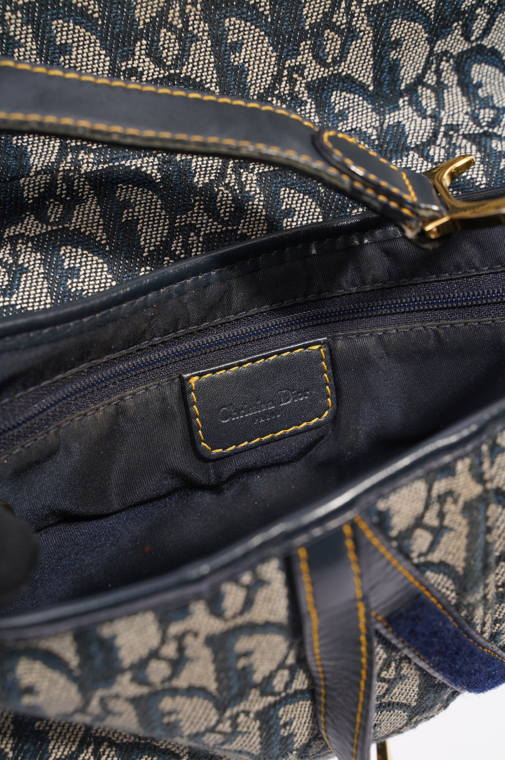 Christian Dior Saddle Bag Navy Oblique