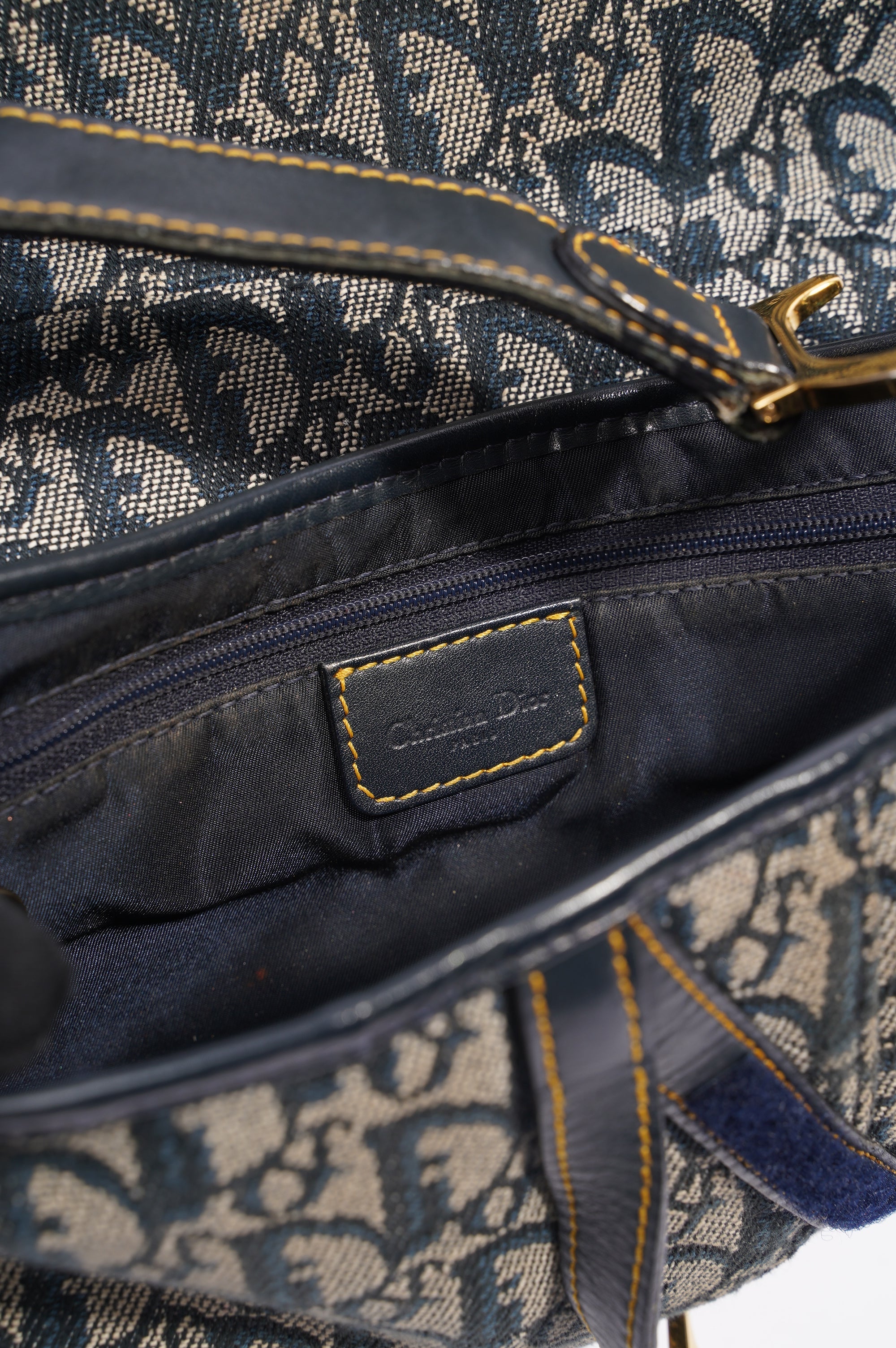 Christian Dior Saddle Bag Navy Oblique