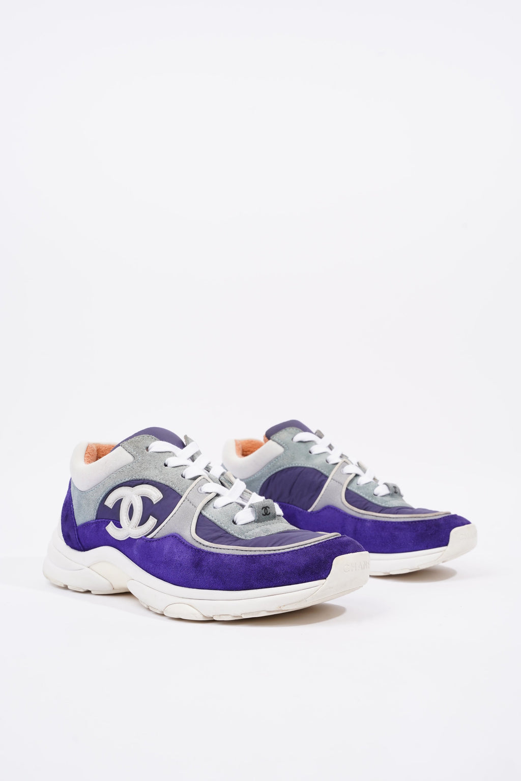 Chanel Womens CC Logo Sneaker Blue / White / Orange EU 39 / UK 6