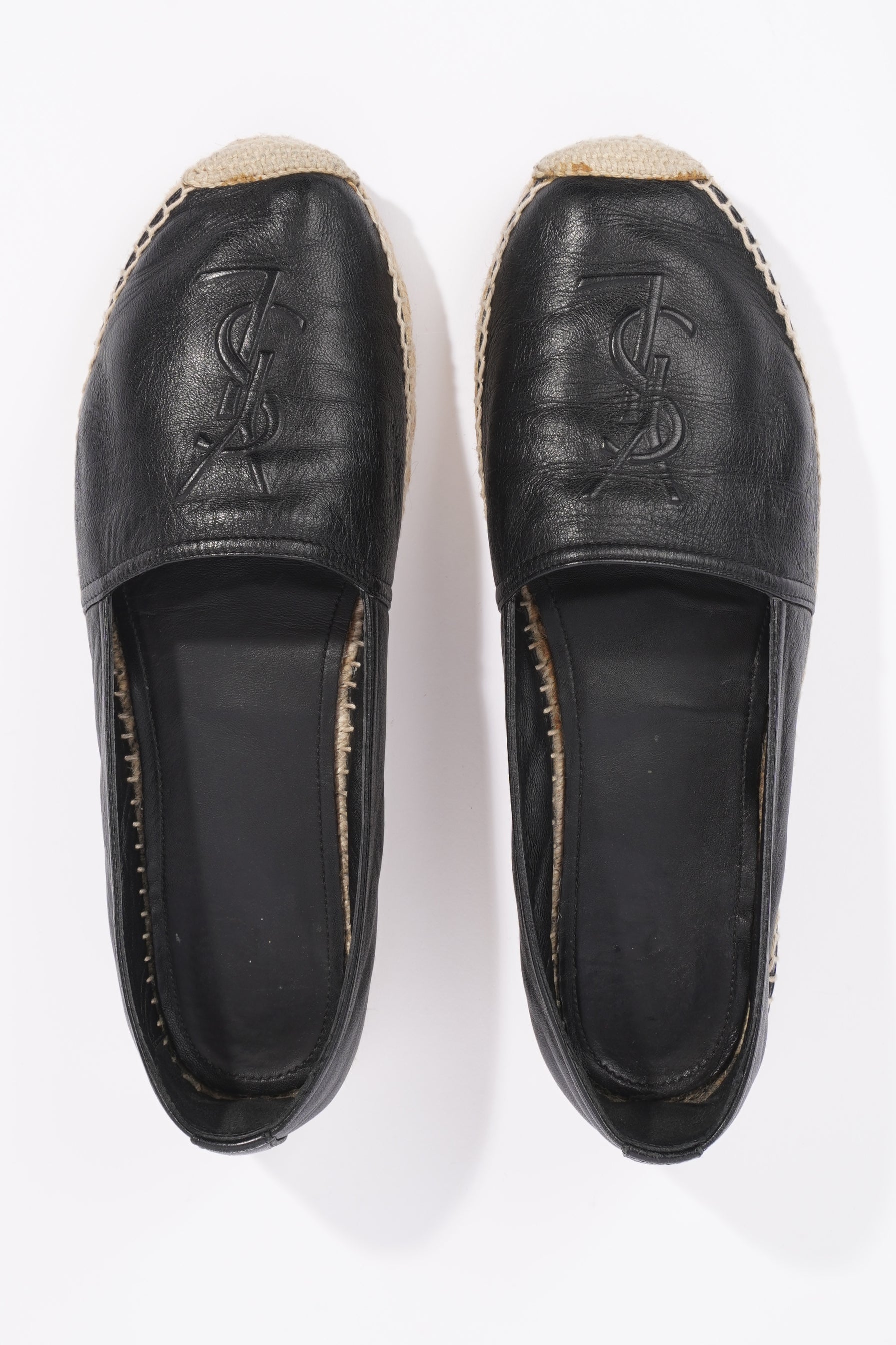 Saint Laurent Womens Espadrille Nappa Nero Black / Leather EU 40 / UK 7