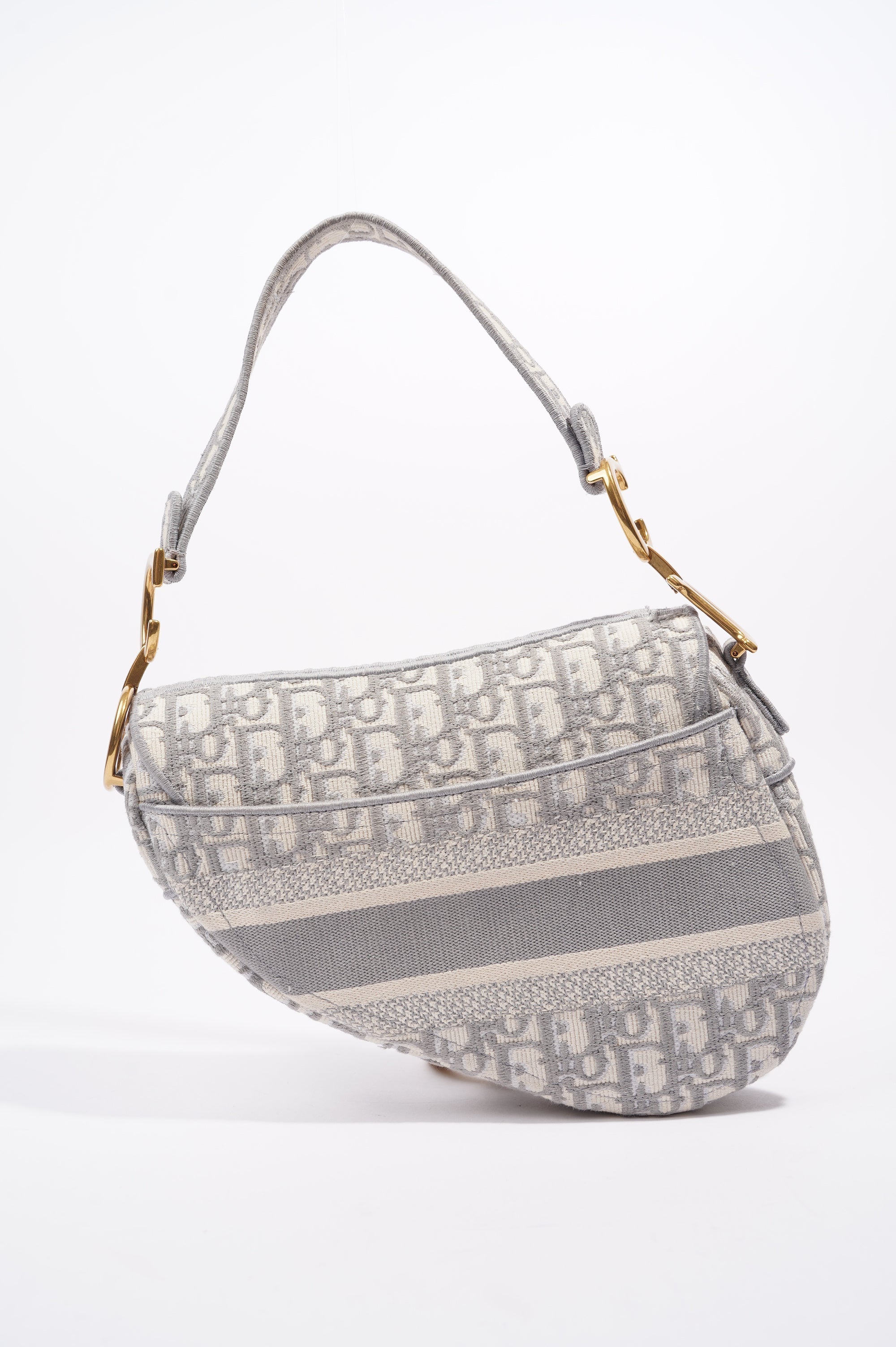 Christian Dior Womens Saddle Bag Grey