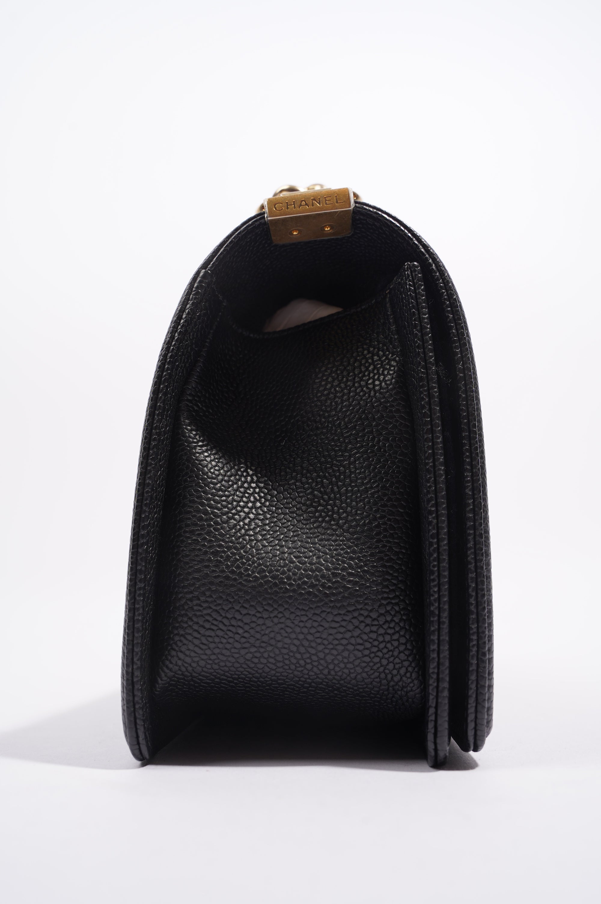 Chanel Womens Boy Bag Black Caviar Medium