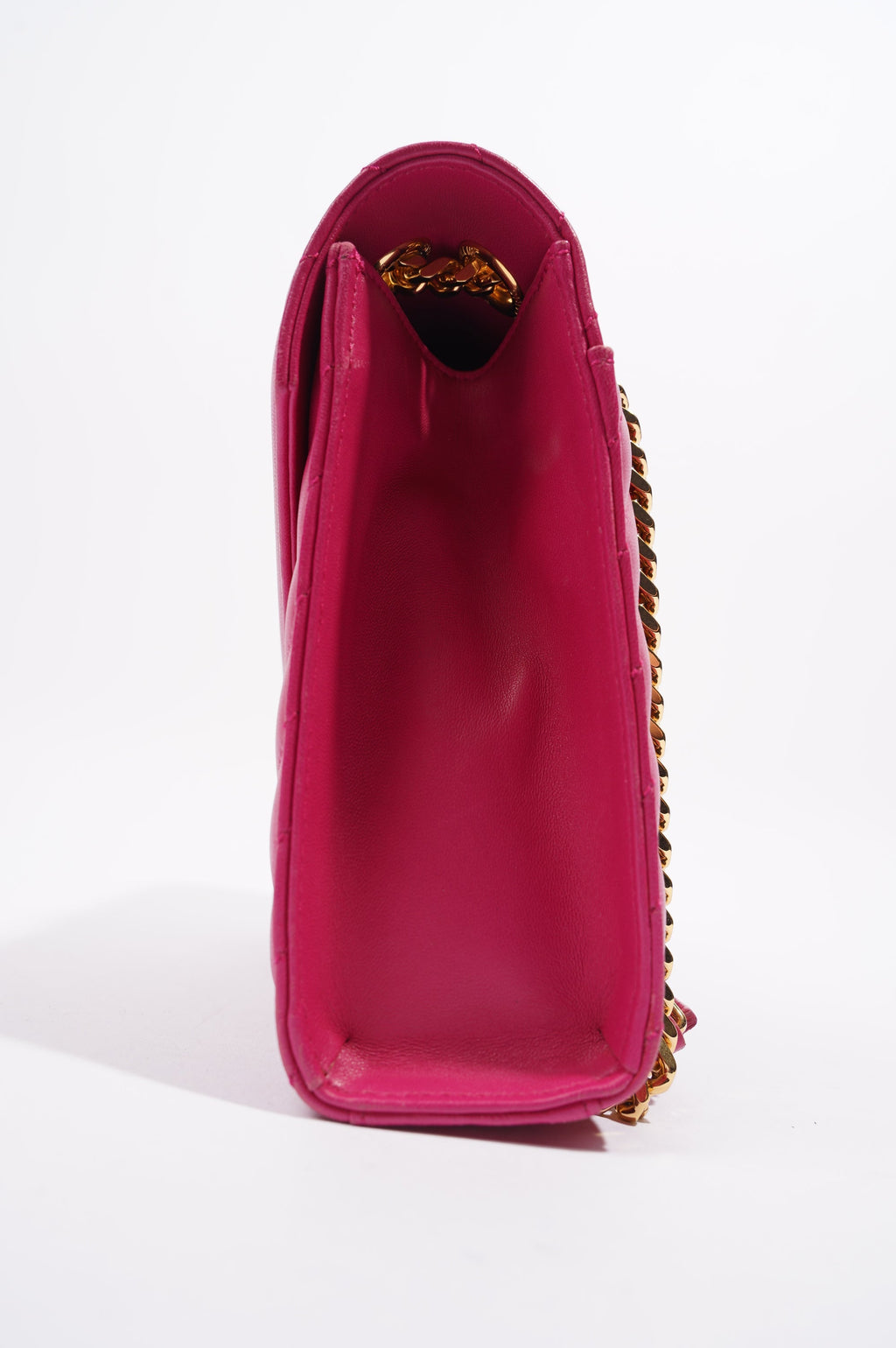 Saint Laurent Womens Chevron Envelope Bag Pink Medium