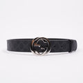 Gucci Mens Interlocking Belt Black / Silver 85-34