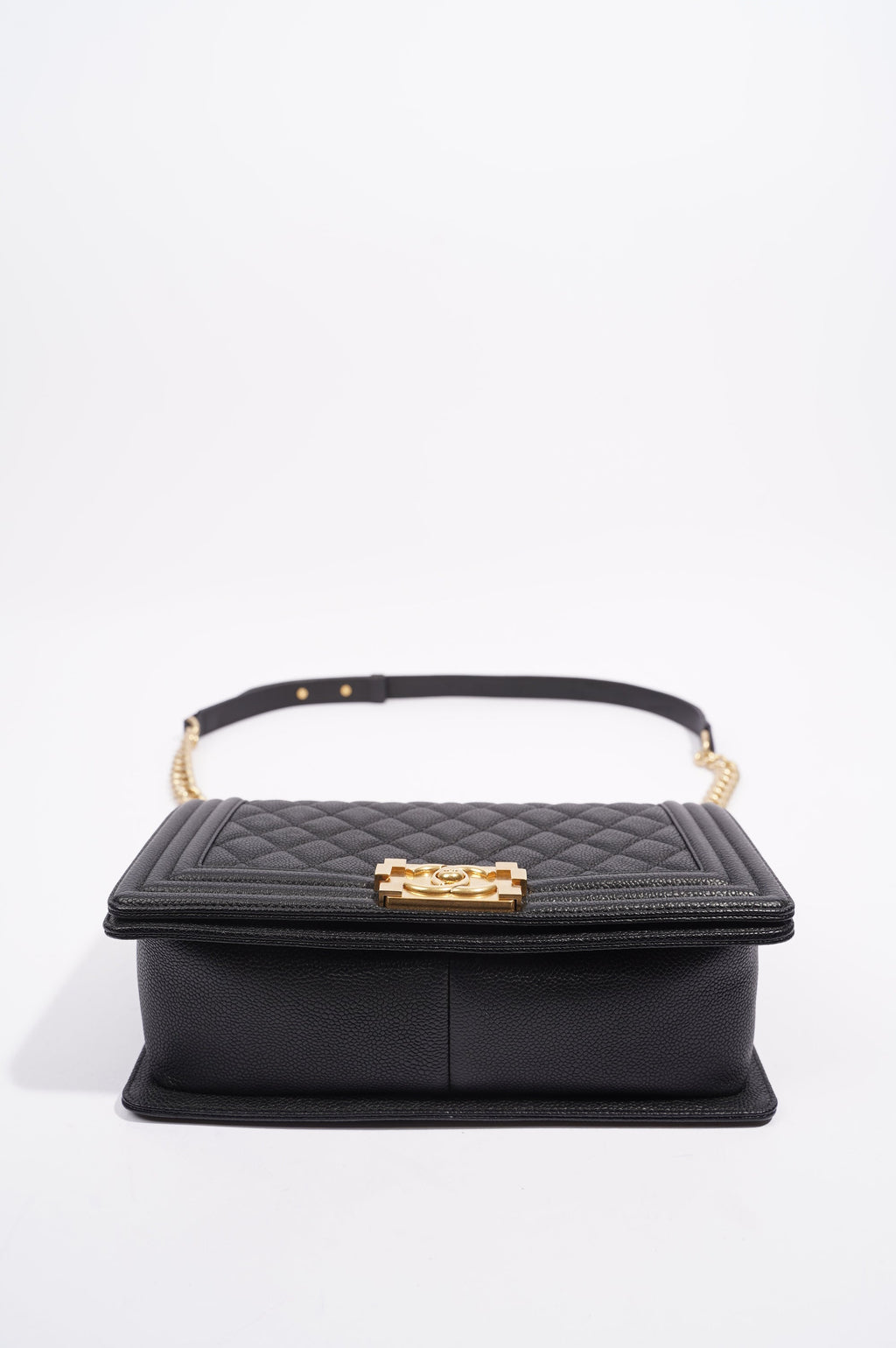 Chanel Womens Boy Bag Black Caviar Medium