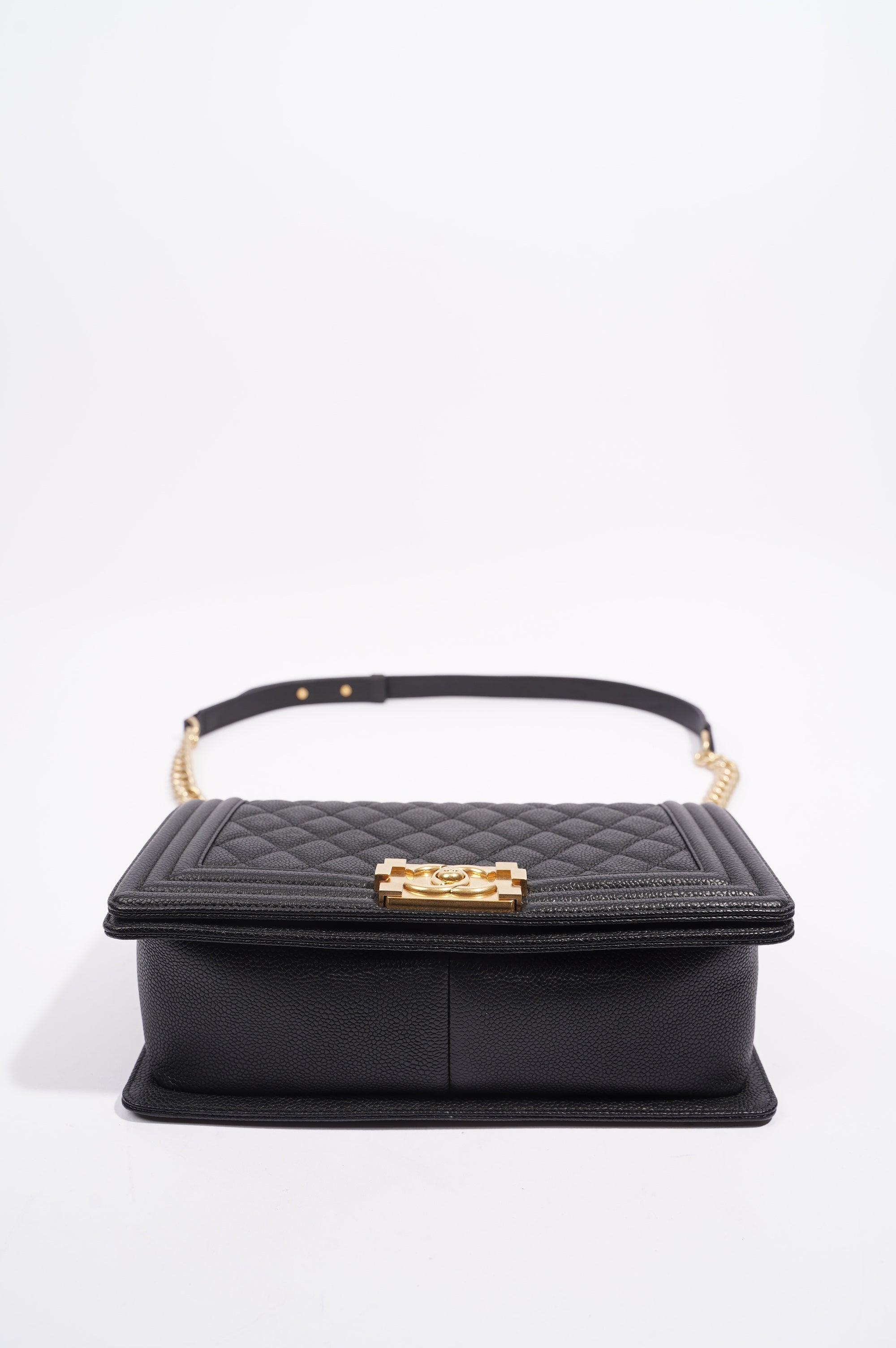 Chanel Womens Boy Bag Black Caviar Medium