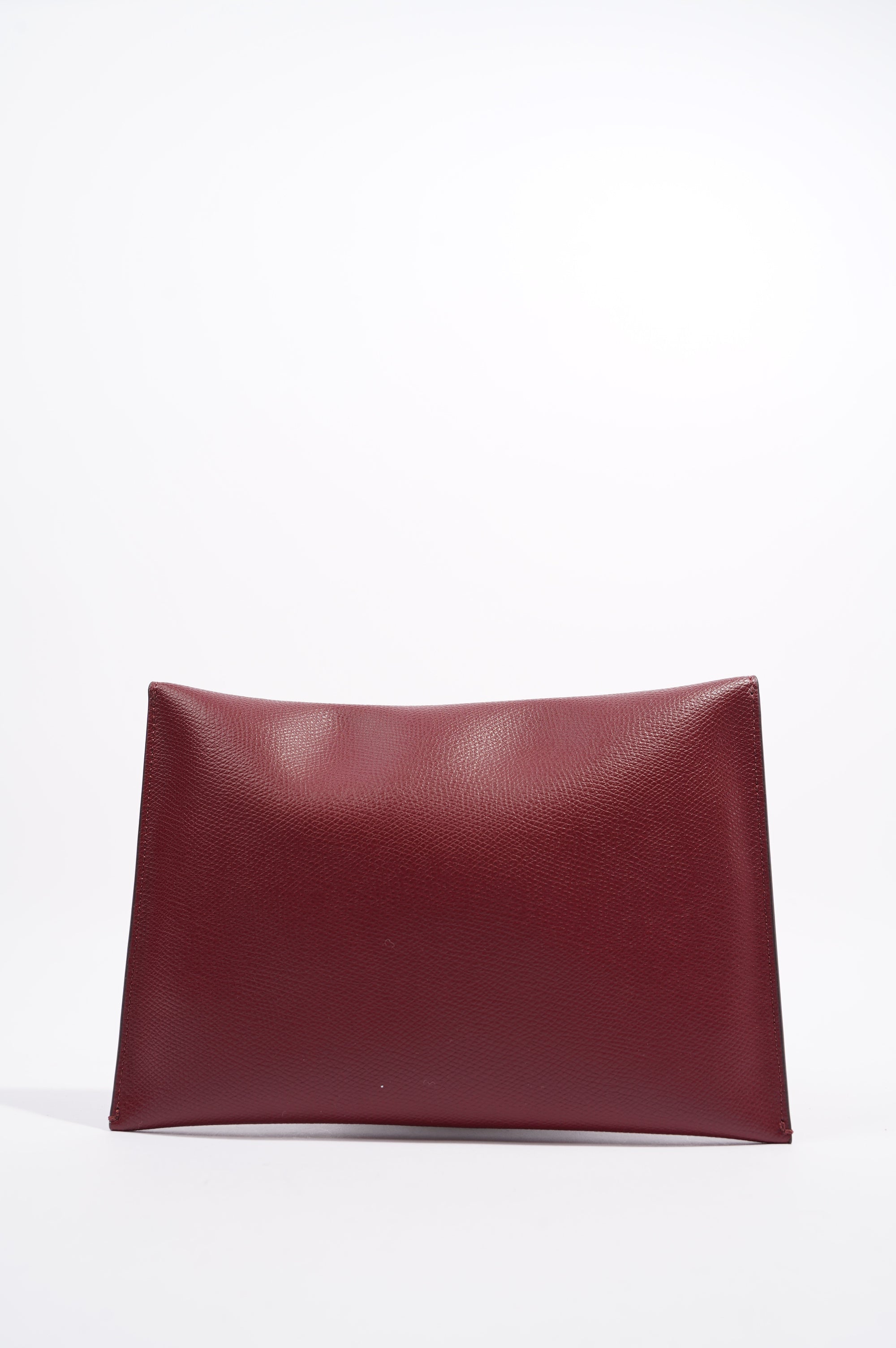 Fendi Womens Pouch Clutch Burgundy Leather