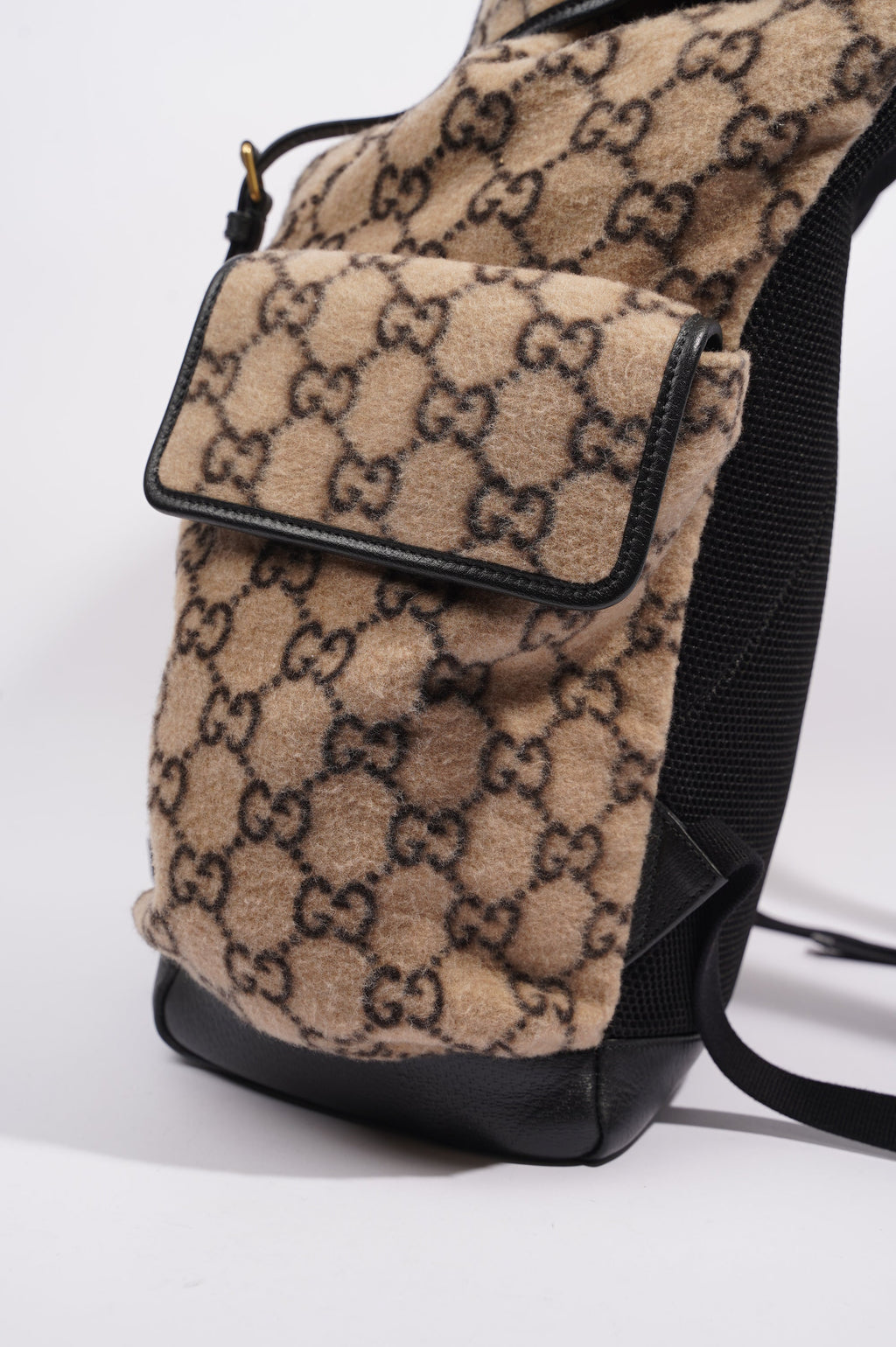 Gucci Womens GG Backpack Beige Wool