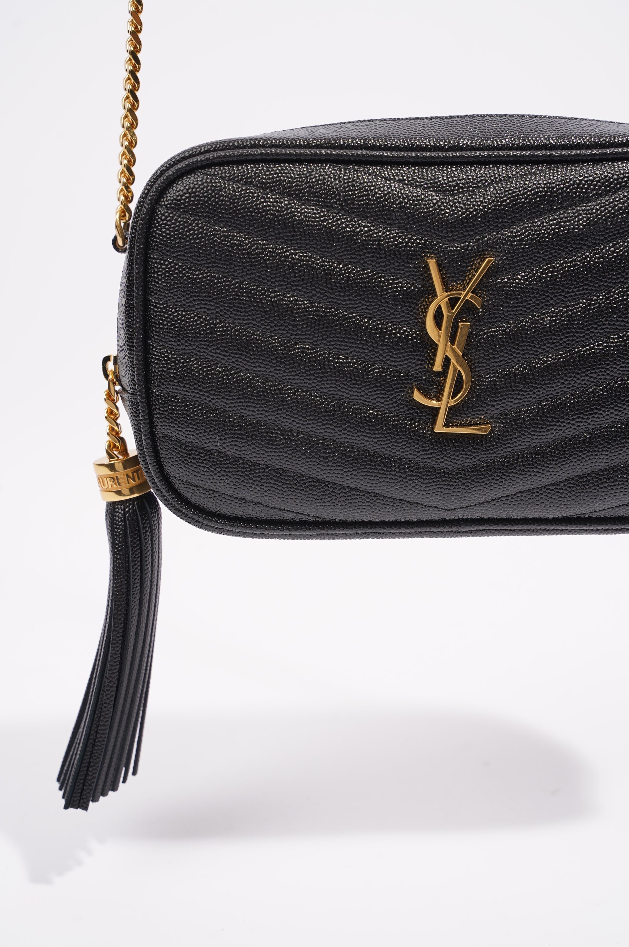 Saint Laurent Womens Lou Camera Bag Black Leather Mini