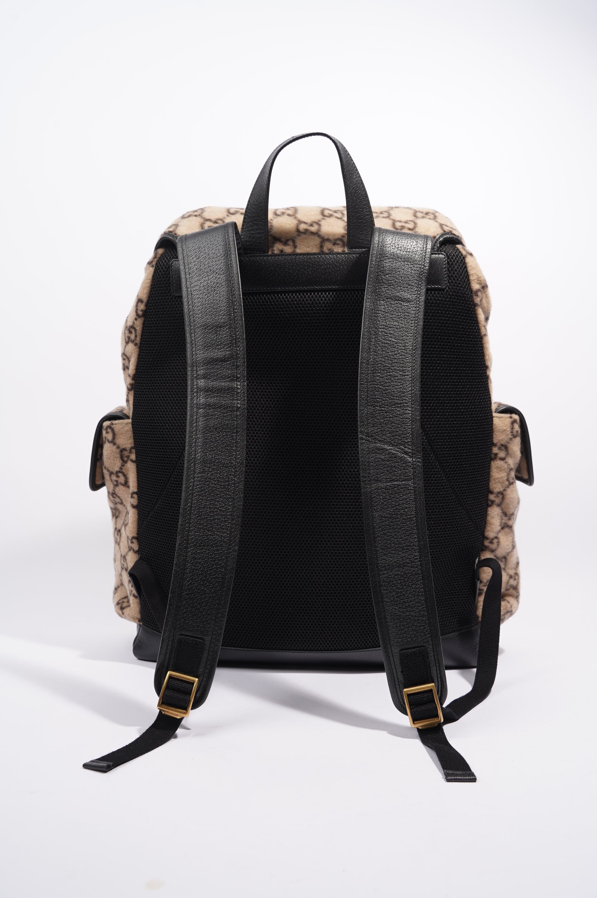 Gucci Womens GG Backpack Beige Wool