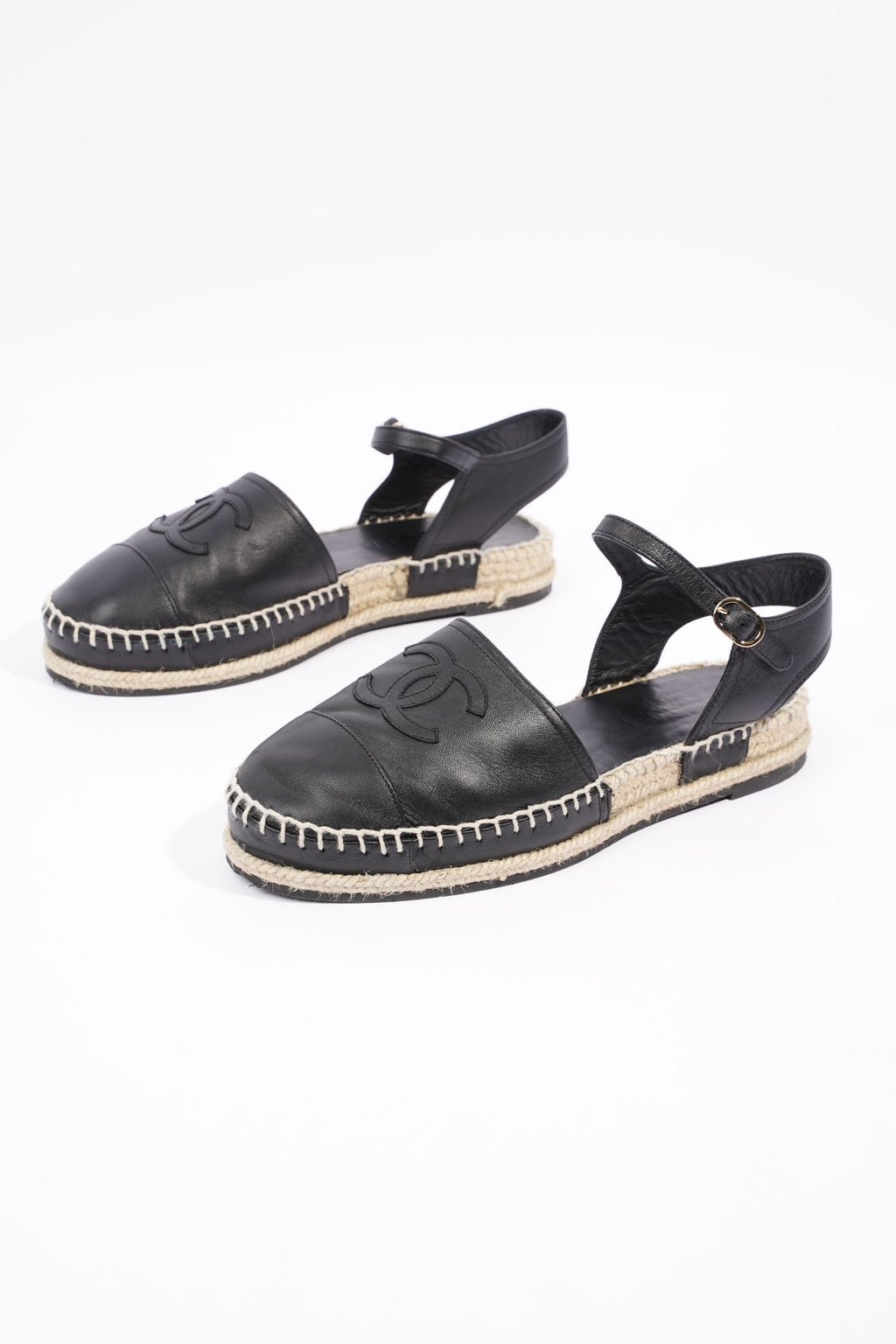 Chanel Womens Strap Espadrilles Black EU 38 / UK 5
