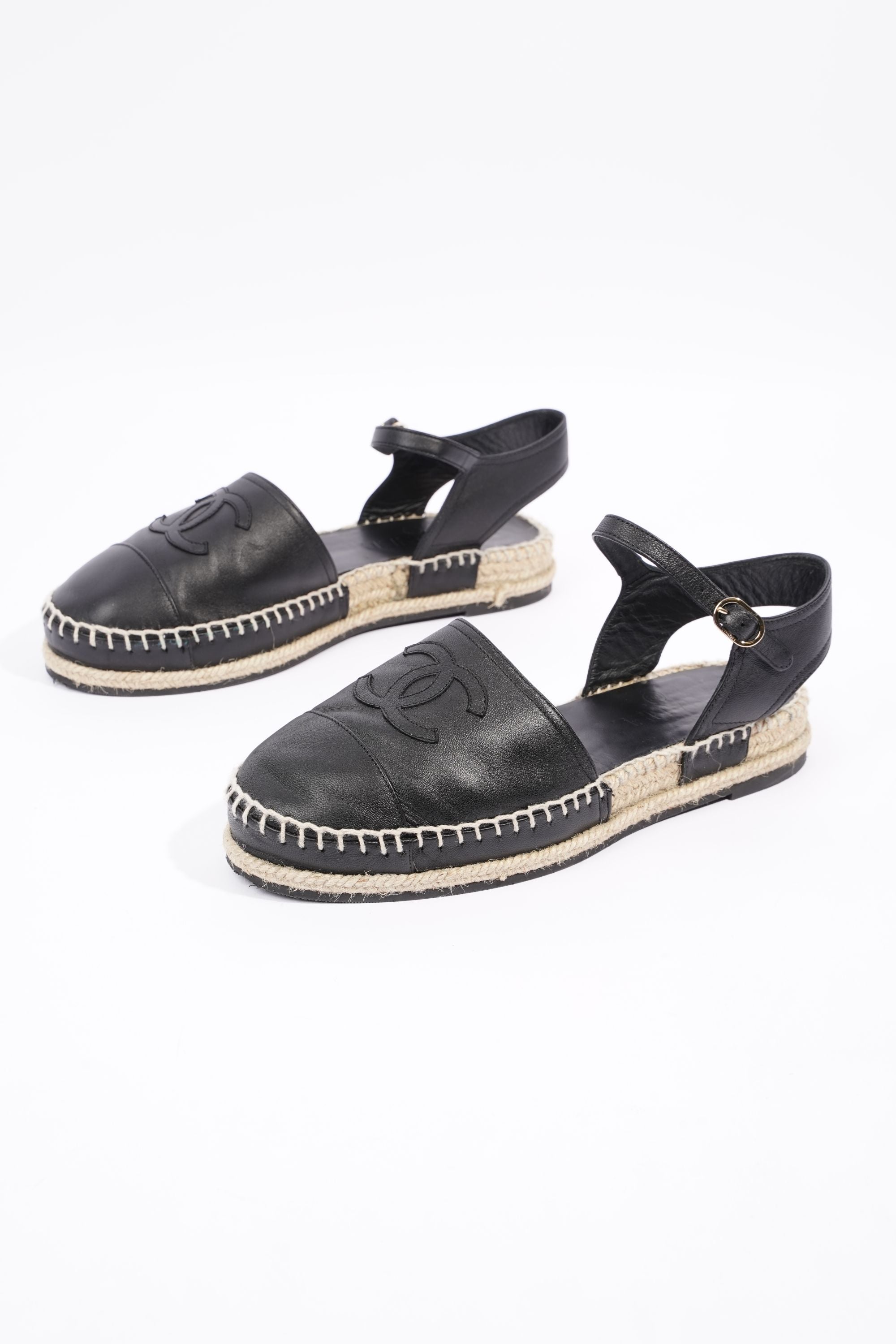 Chanel Womens Strap Espadrilles Black EU 38 / UK 5