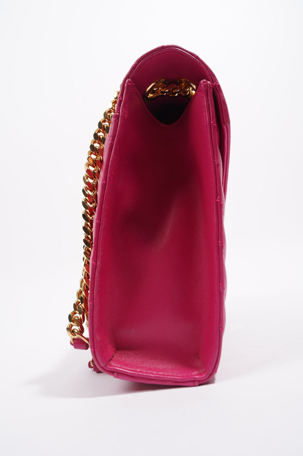 Saint Laurent Womens Chevron Envelope Bag Pink Medium
