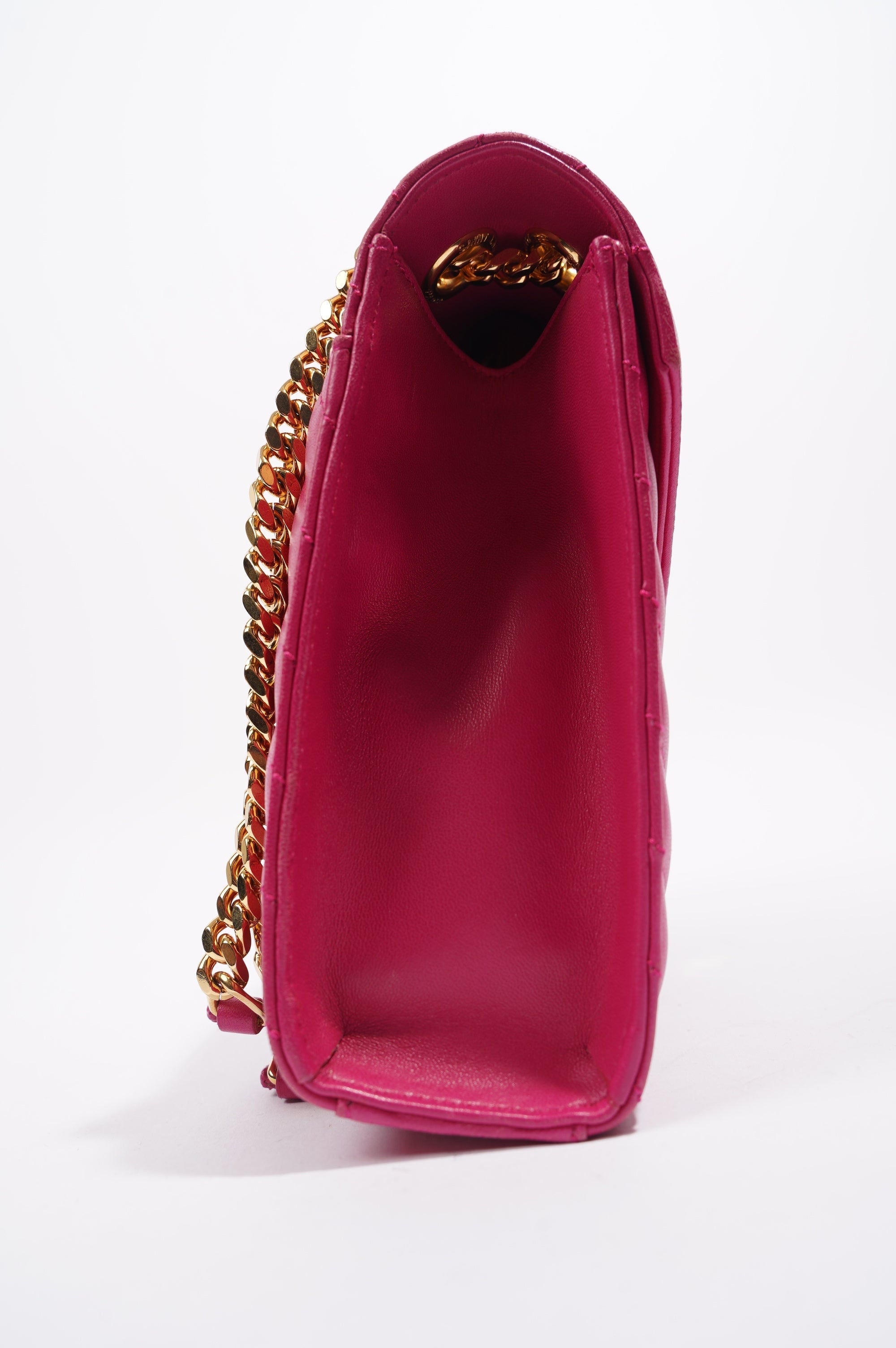 Saint Laurent Womens Chevron Envelope Bag Pink Medium