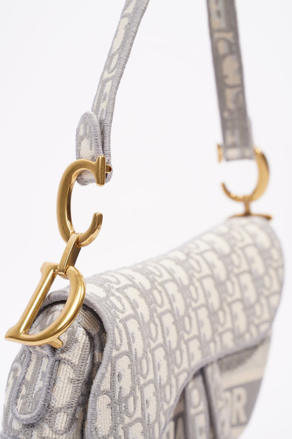 Christian Dior Womens Saddle Bag Grey