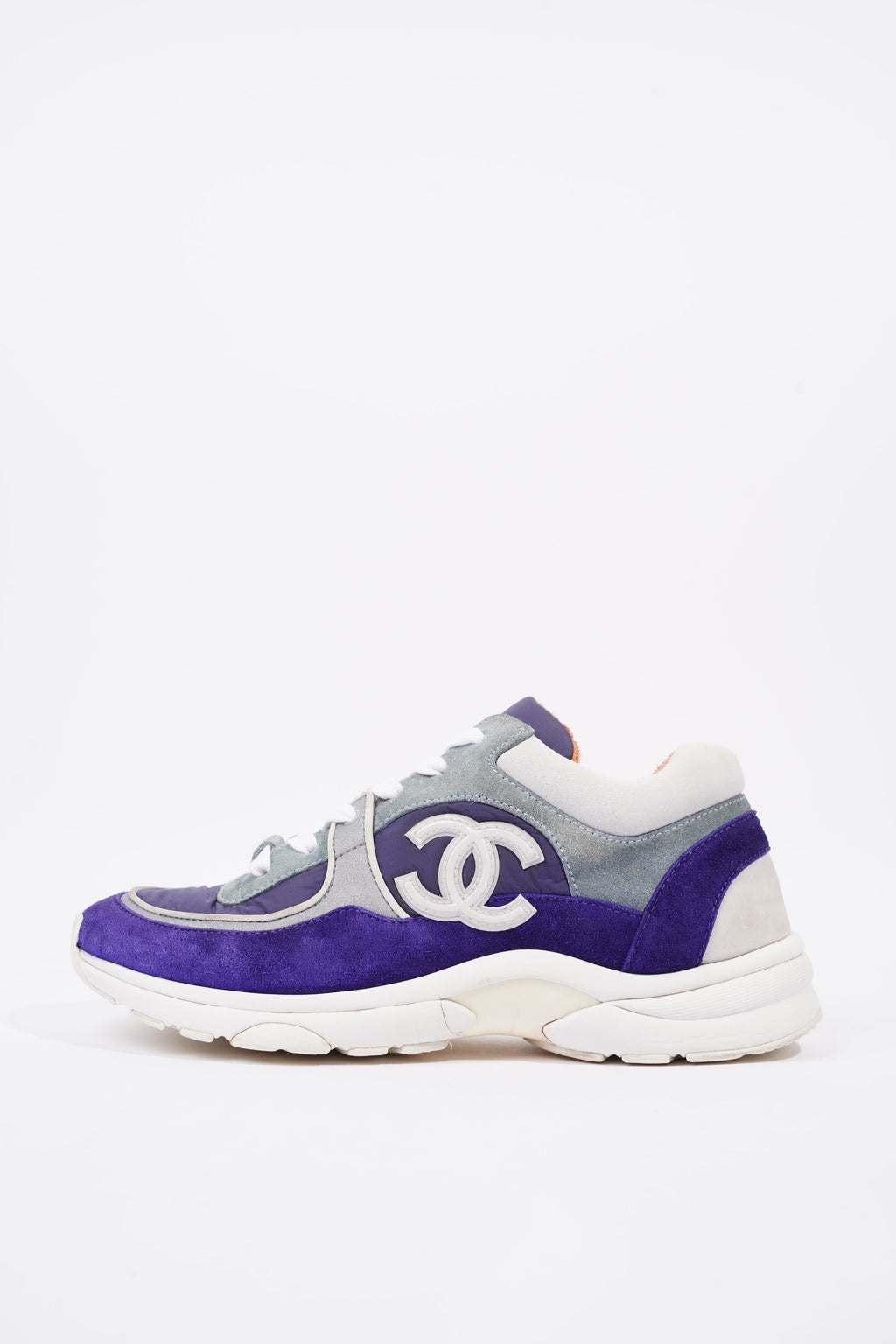 Chanel Womens CC Logo Sneaker Blue / White / Orange EU 39 / UK 6