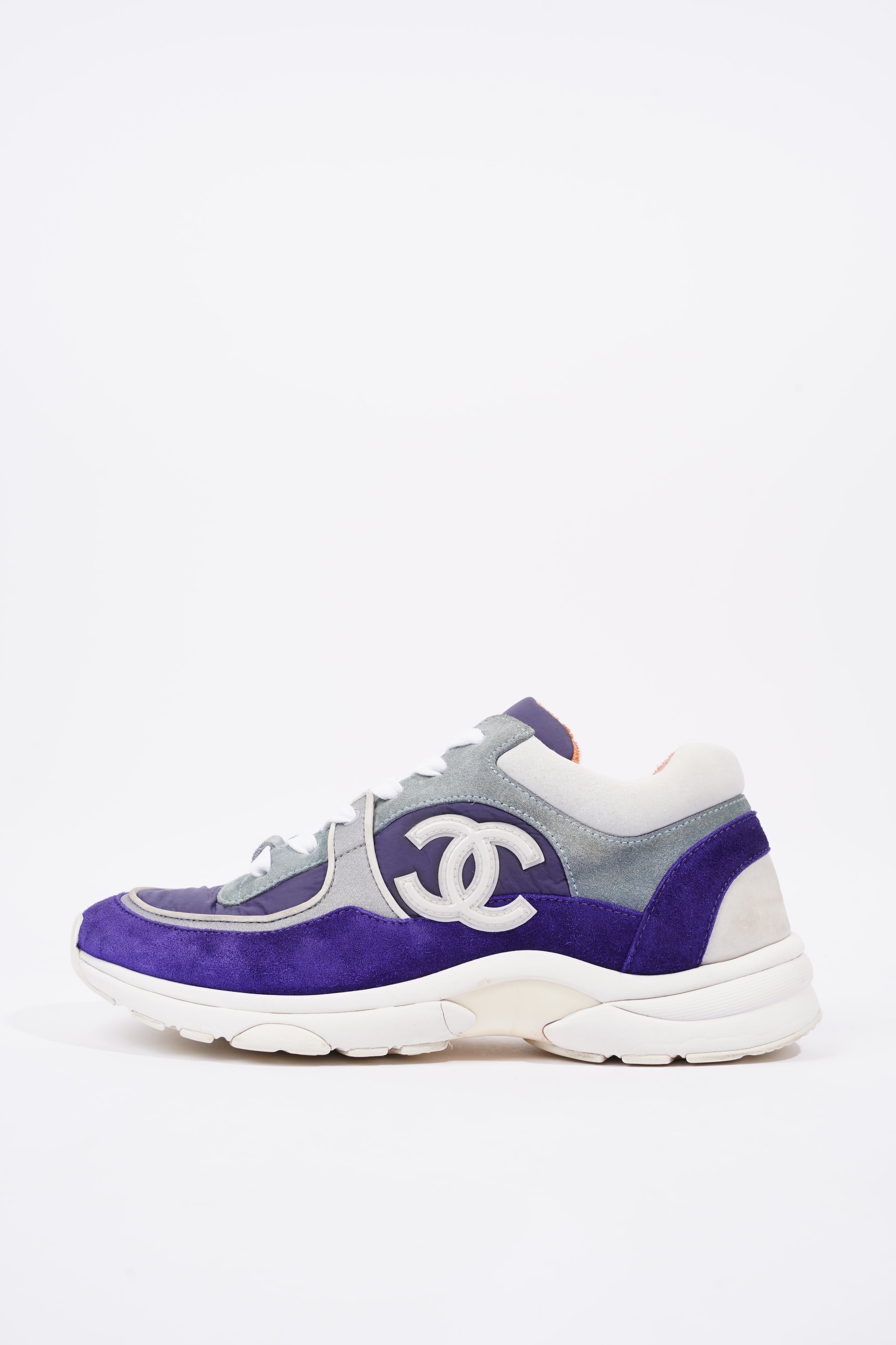 Chanel Womens CC Logo Sneaker Blue / White / Orange EU 39 / UK 6