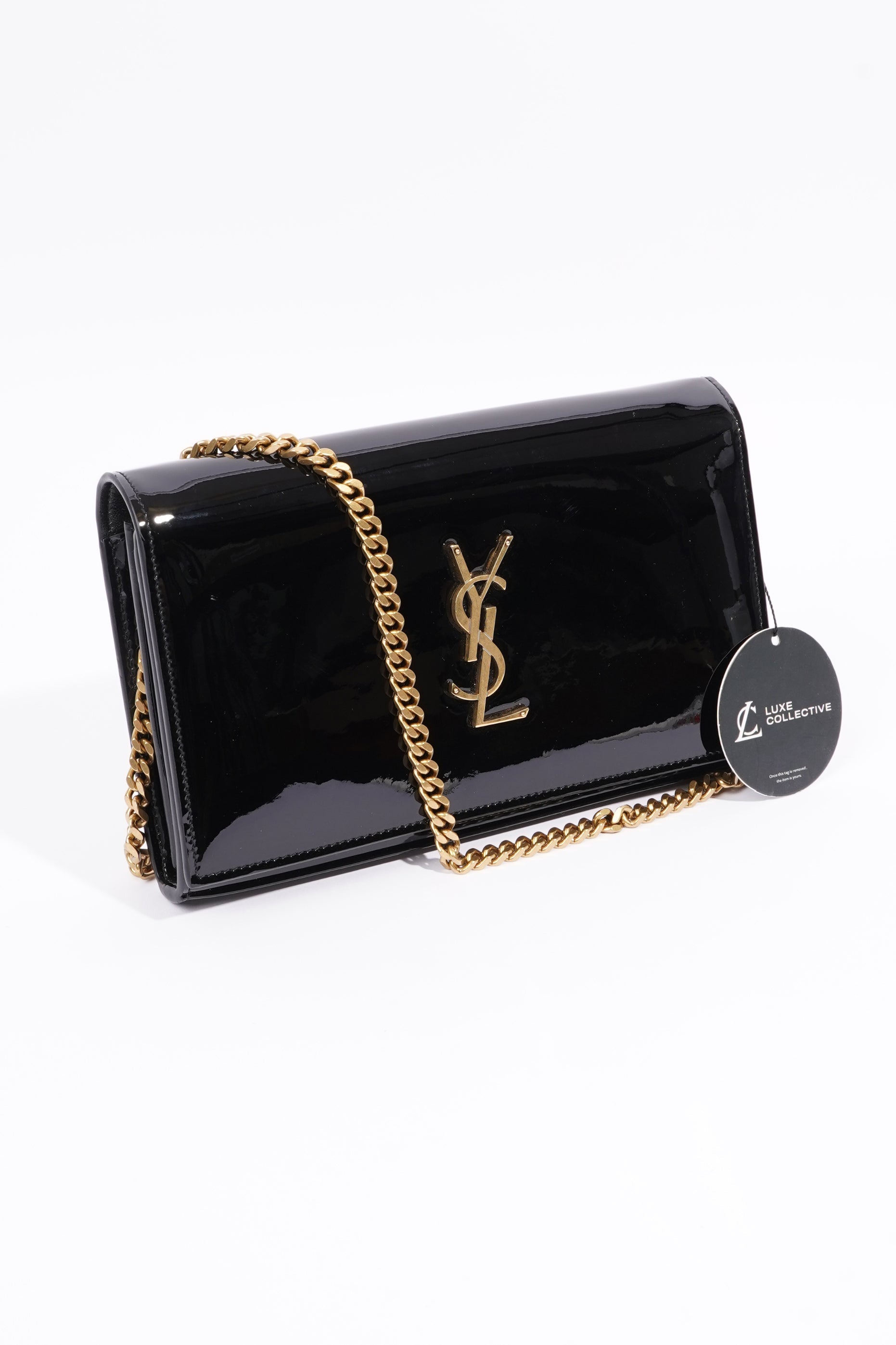 Saint Laurent Kate Black Patent Leather Medium