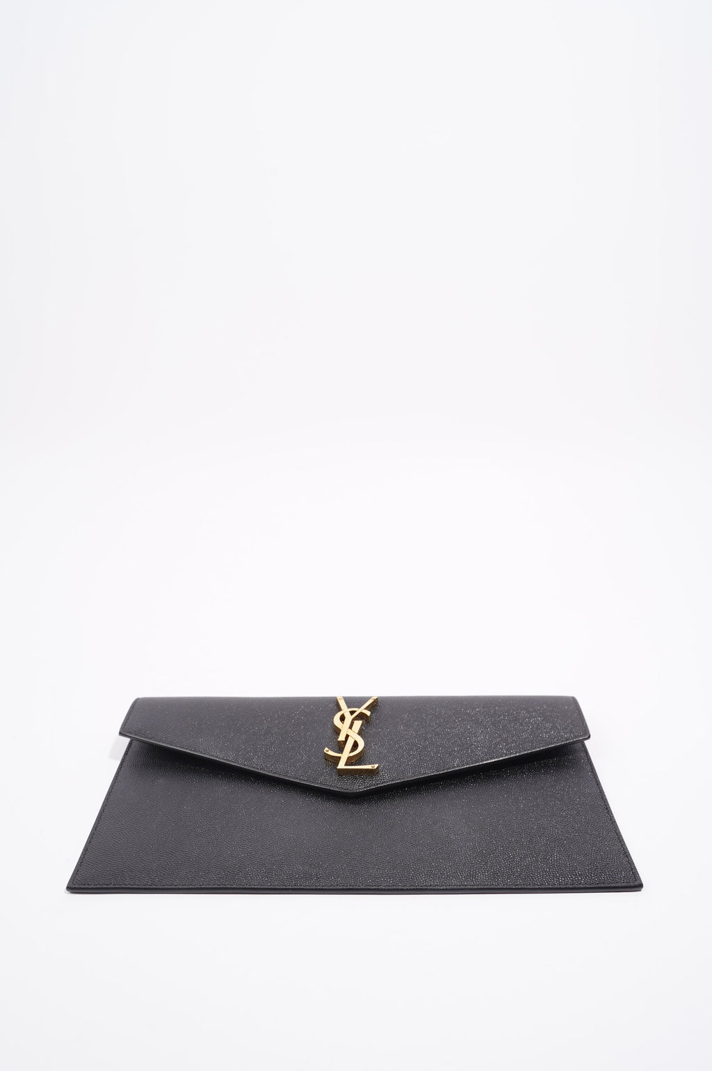 Saint Laurent Womens Uptown Pouch Black / Gold